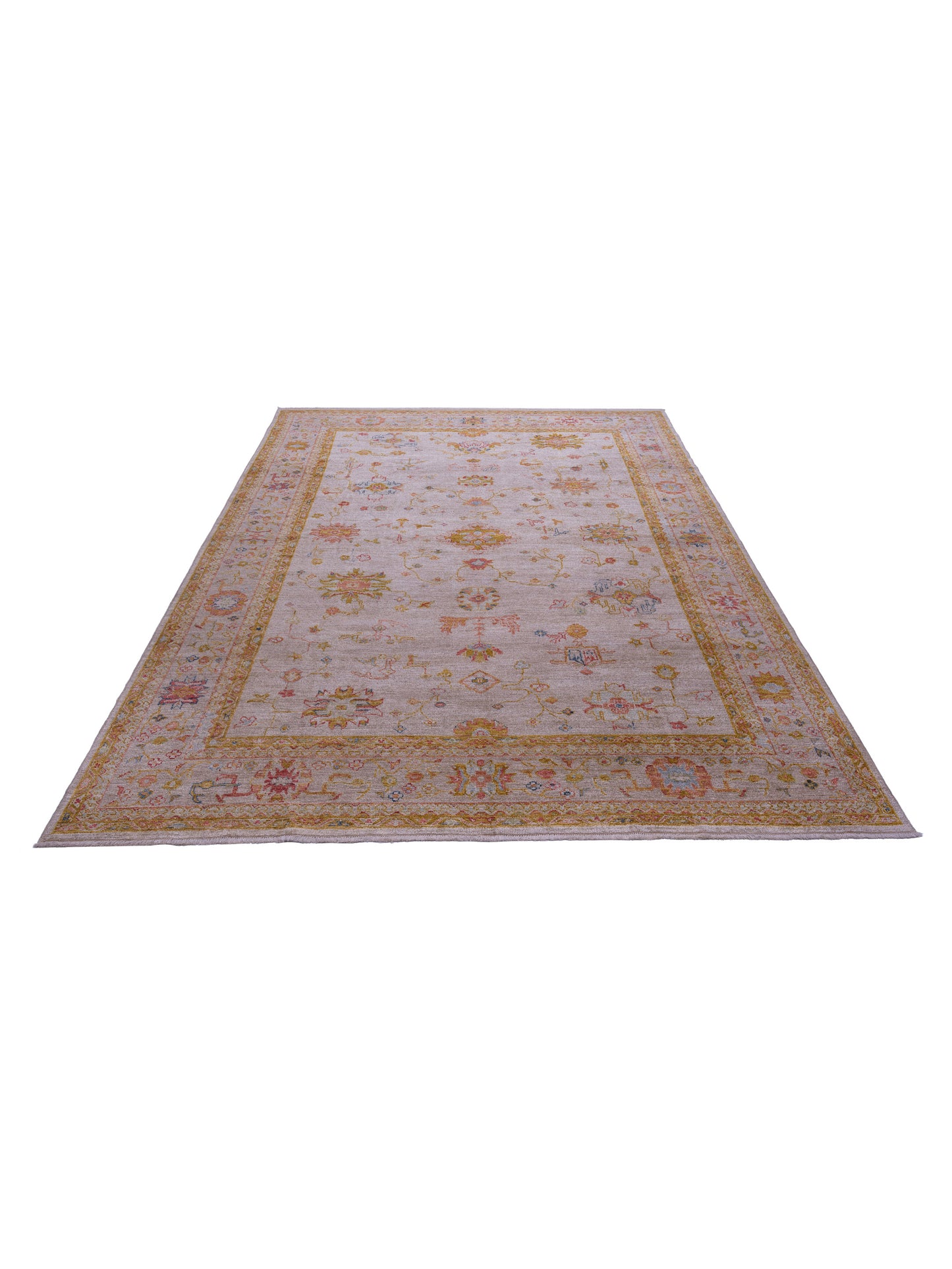 Angora Oushak 146456 Ivory Silver 10.2x12.10 Hand Knotted Rug