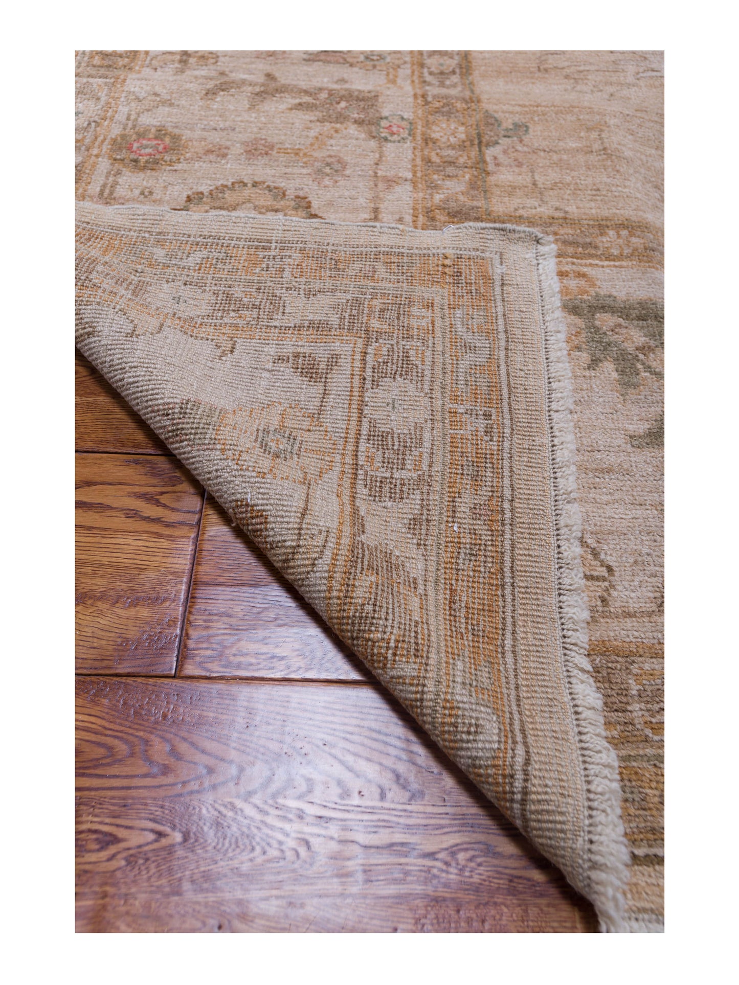 Angora Oushak 98607 Gold Ivory 12.9x18.1 Hand Knotted Rug