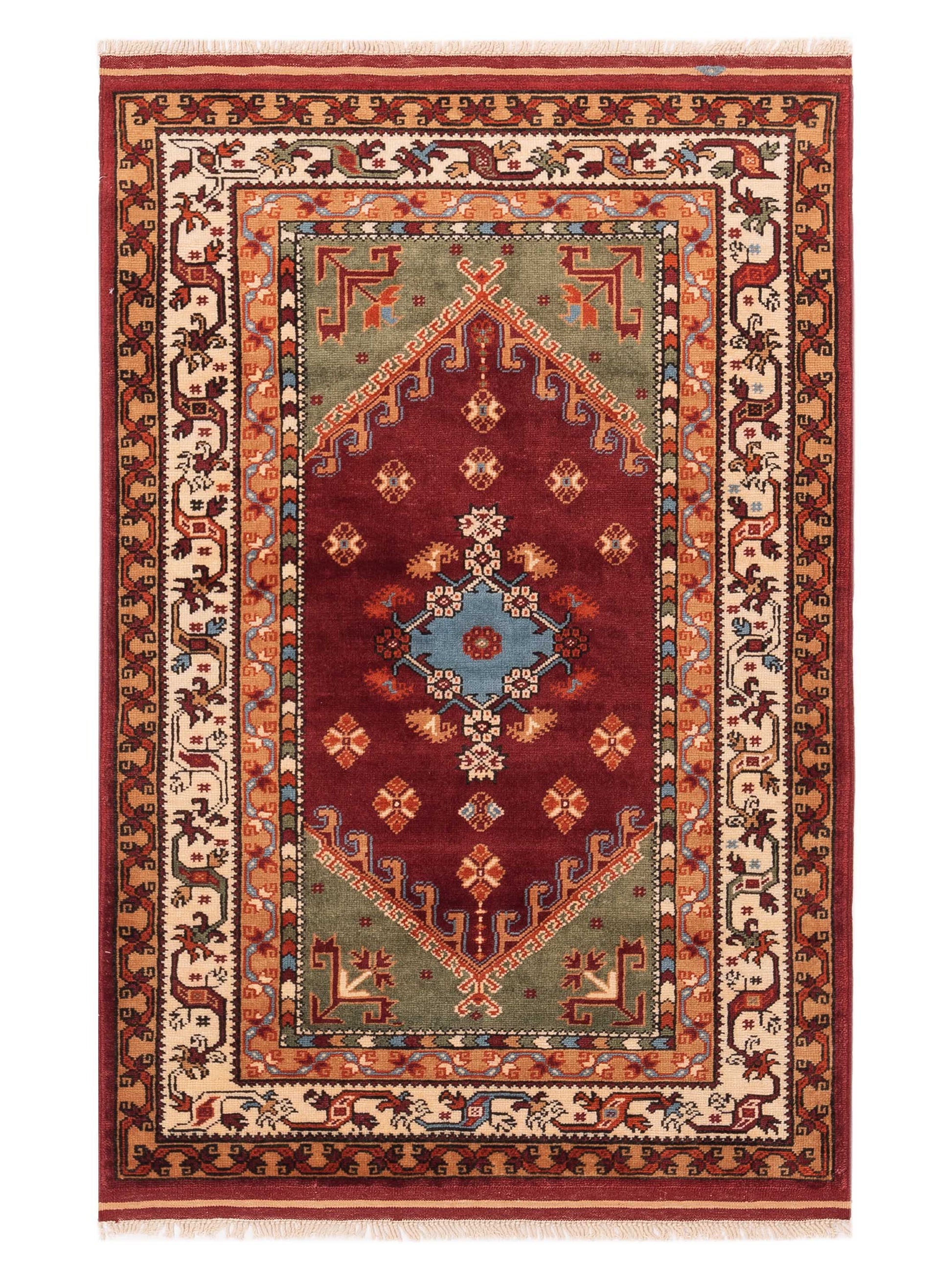 Pasha Turkish Shirwan  Red Ivory Traditional