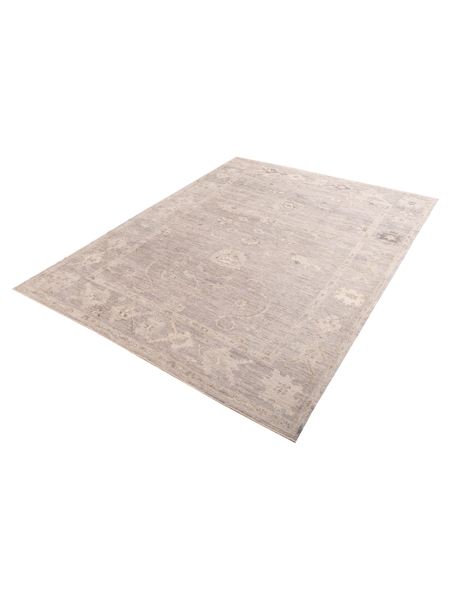 Angora Oushak 156152 Gray Gray 10.2x13.6 Hand Knotted Rug