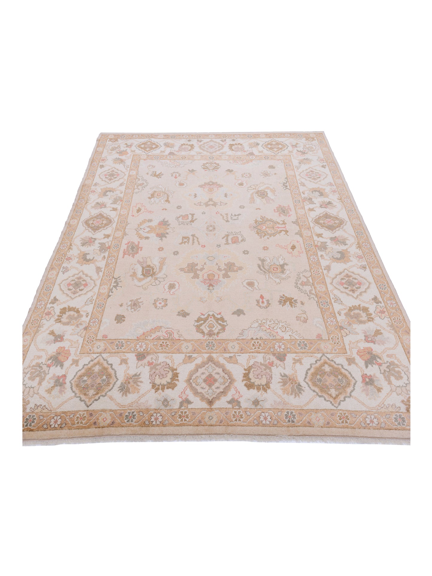 Angora Oushak 90635 Gold Ivory 8.3x9.11 Hand Knotted Rug