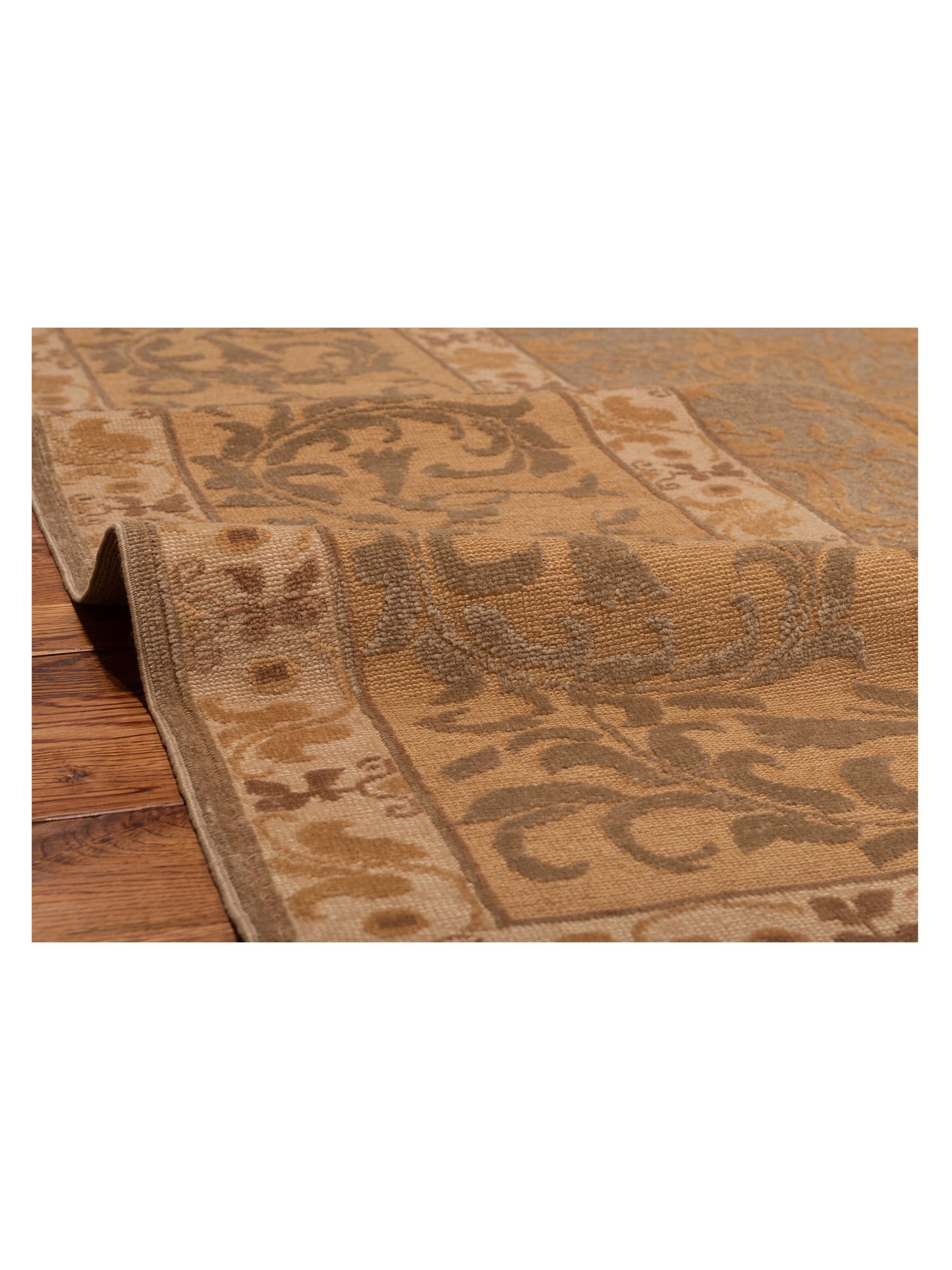 Antique Loom 108166 Silver Gold 12.4x15.4 Hand Knotted Rug