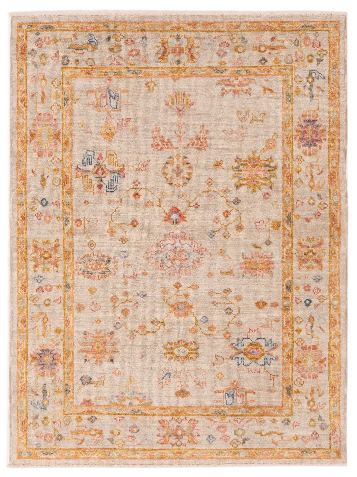 Anadol Angora Oushak  Ivory Silver Traditional