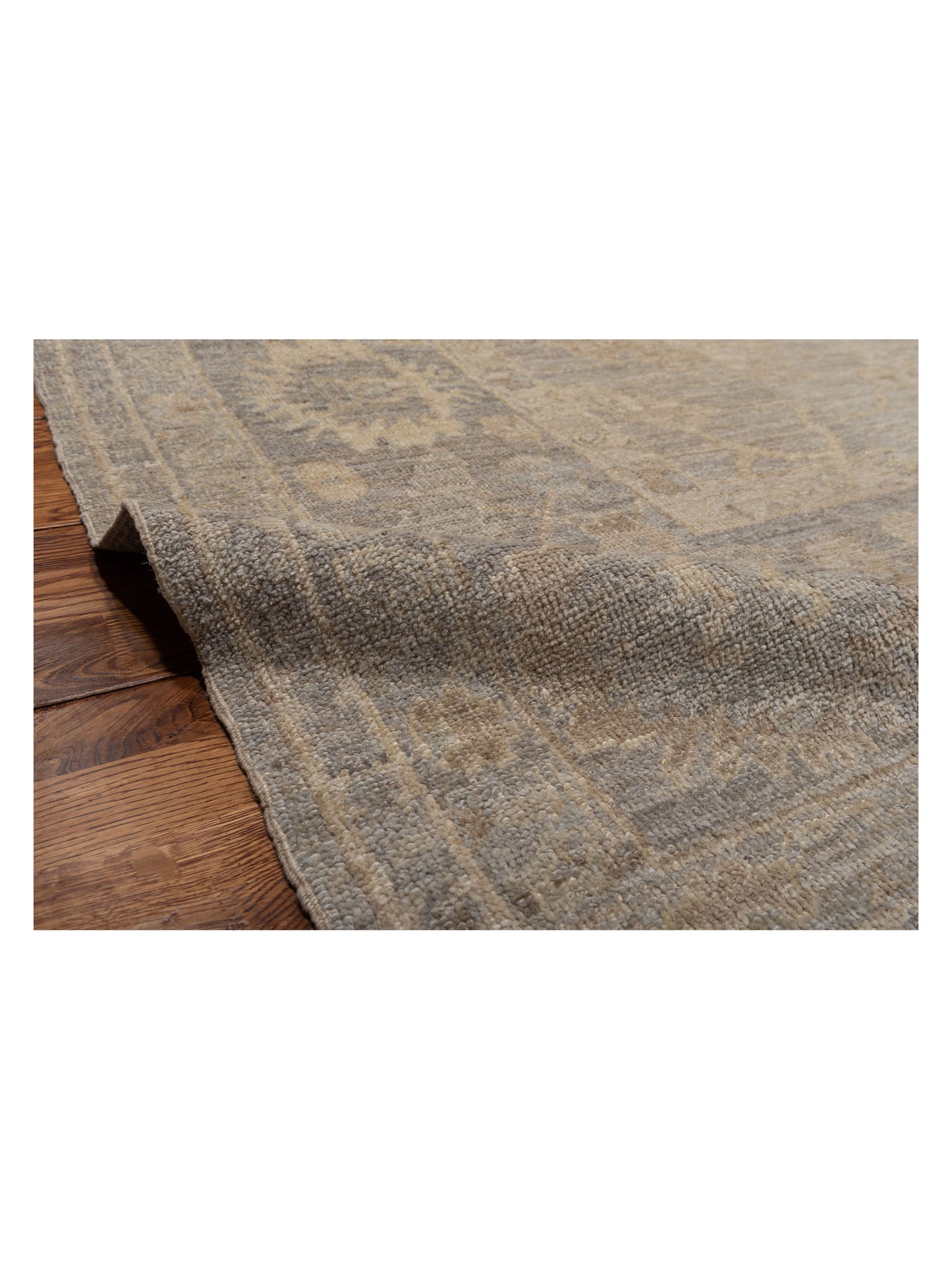 Angora Oushak 120845 Light Gray Gray 9.9x12.9 Hand Knotted Rug