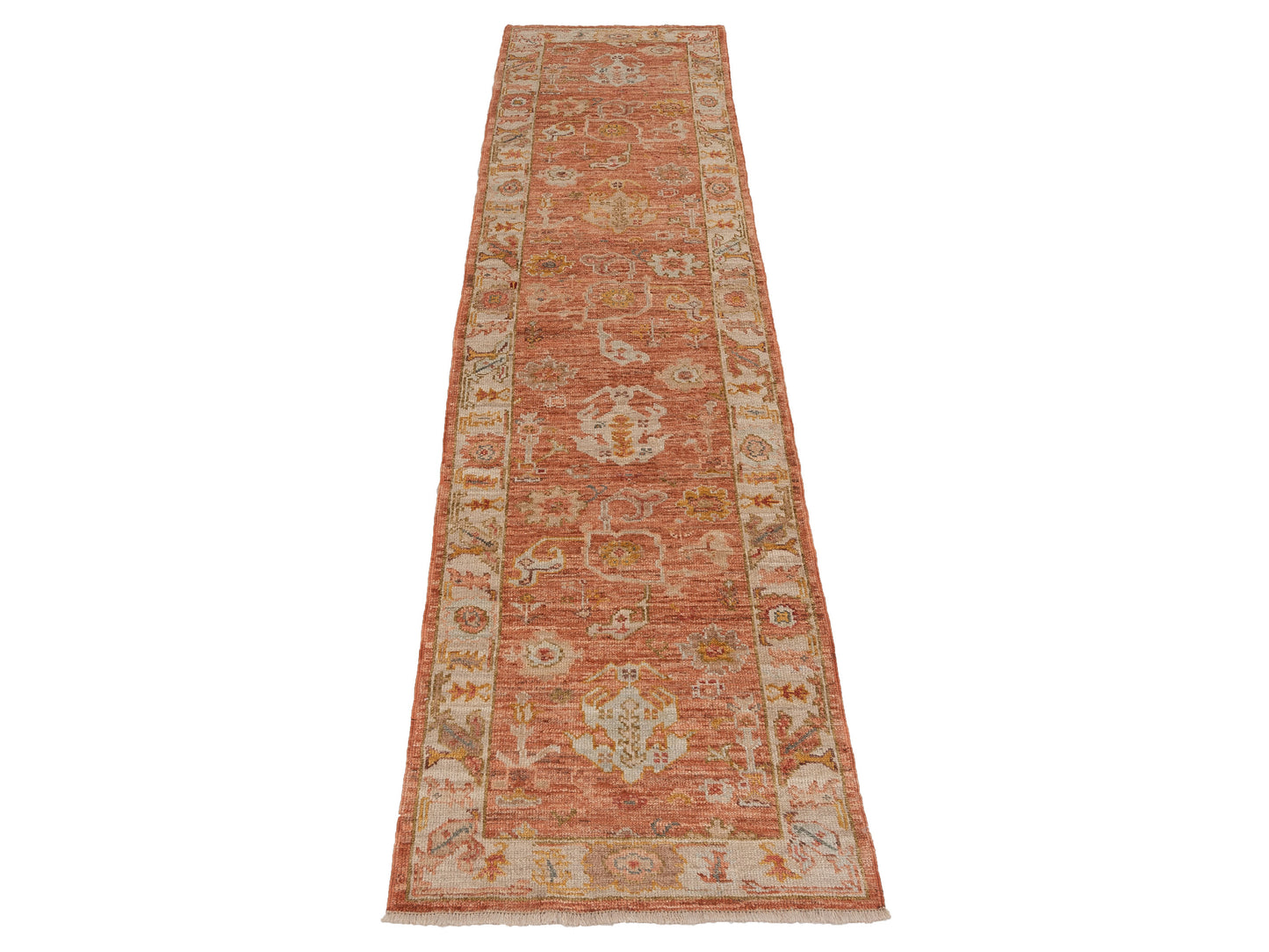 Angora Oushak 149500 Pink Ivory 2.8x11.6 Hand Knotted Rug