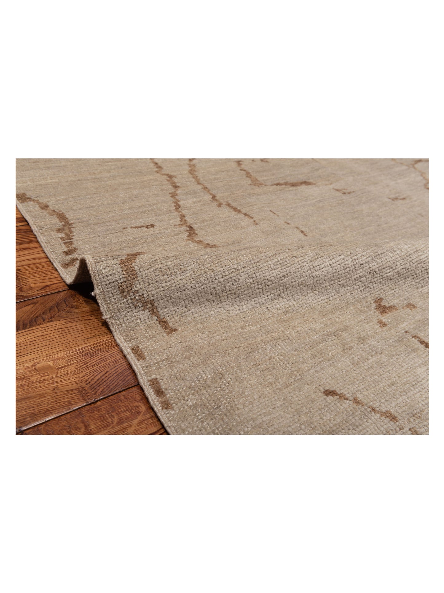 Angora Oushak 125825 Silver Brown 5.10x7.3 Hand Knotted Rug