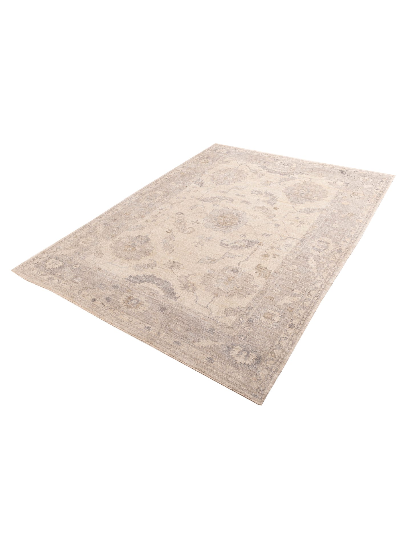 Angora Oushak 156203 Ivory Gray 10.3x13.3 Hand Knotted Rug