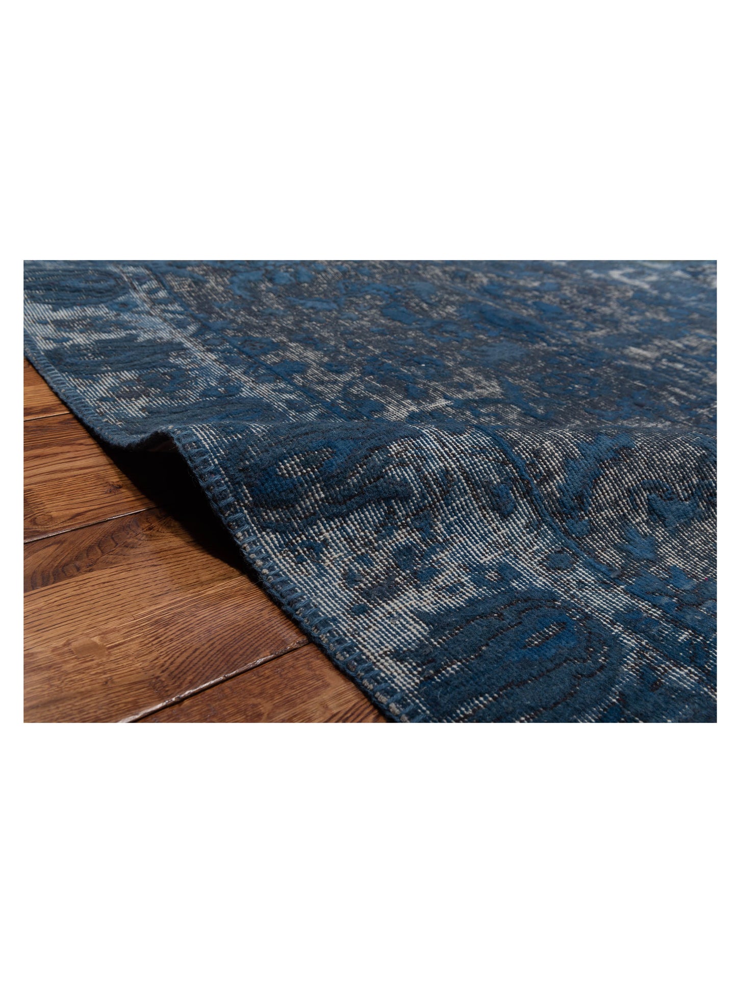 Turkish Vestige Patchwork 125427 Dark Blue 10x13.11 Hand Knotted Rug