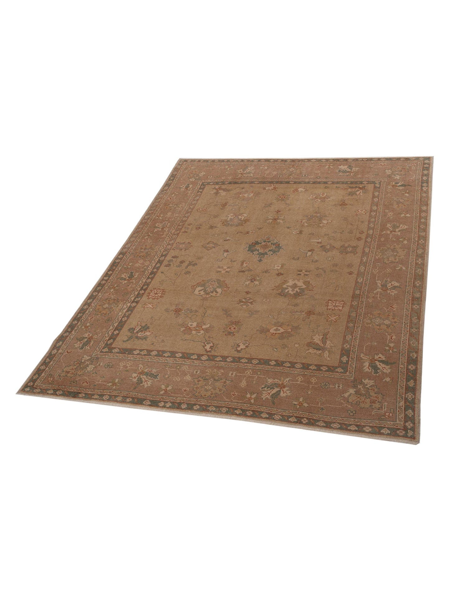 Anadol Oushak 75105 Beige Pink 8.4x9.6 Hand Knotted Rug