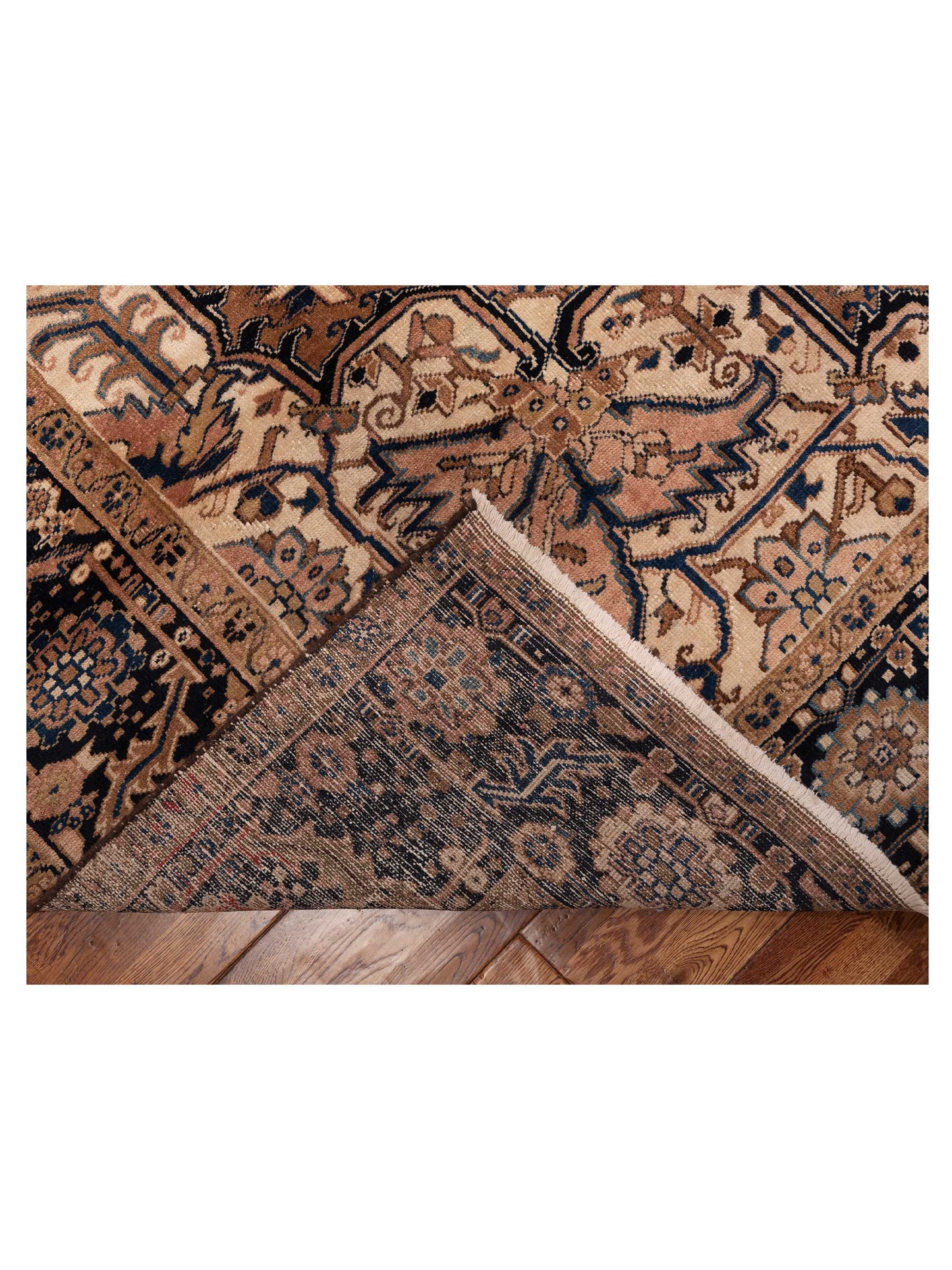 Persian 153626 Brown Navy 9.7x13.2 Hand Knotted Rug