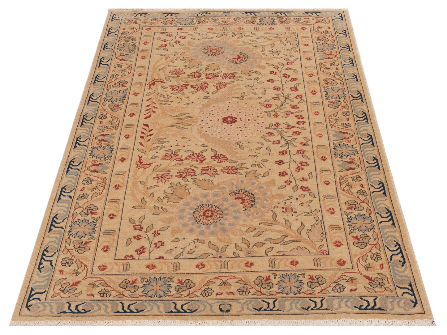 Bouquet 107404 Ivory Ivory 4x6.5 Hand Knotted Rug