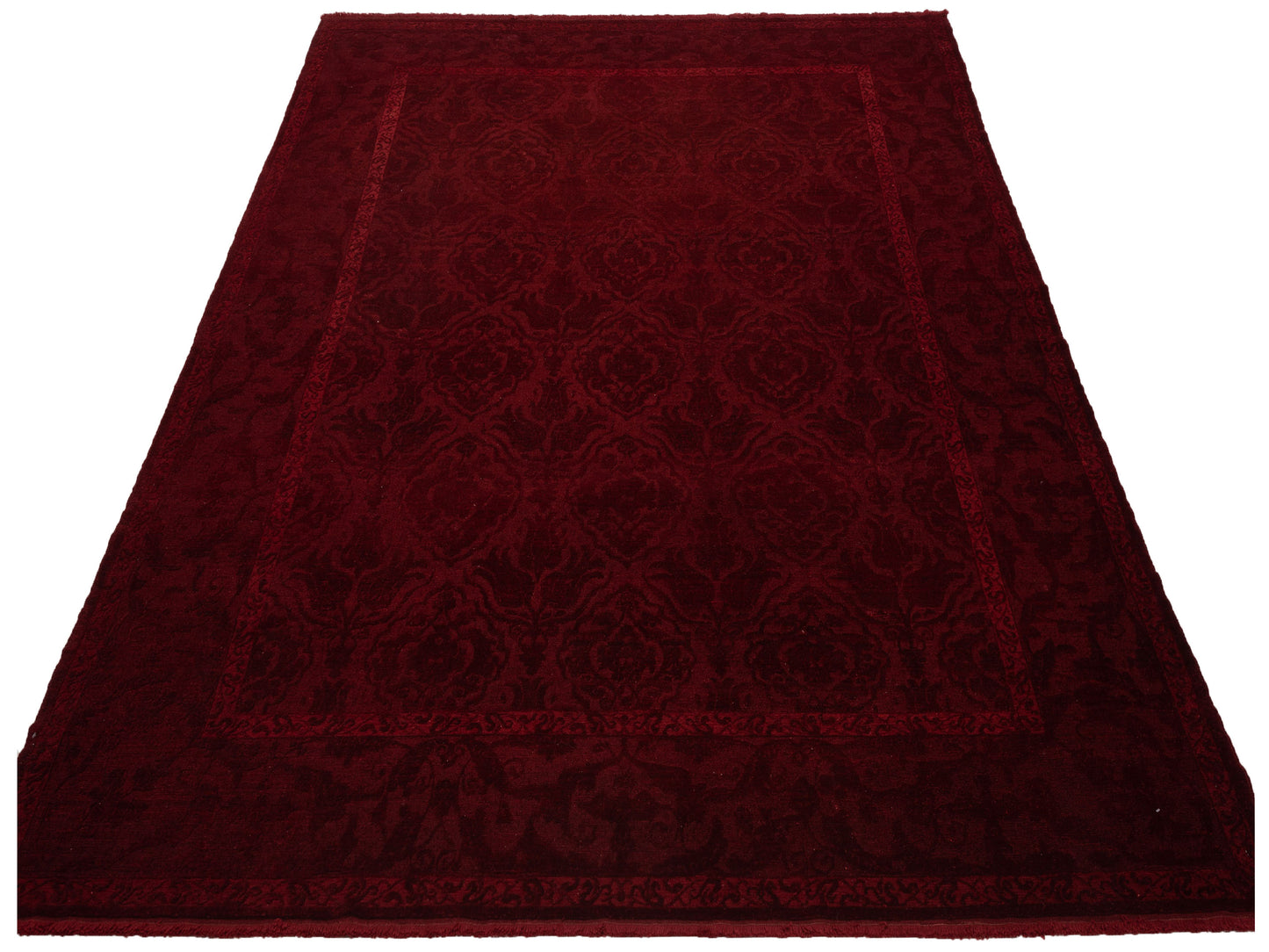 Color Bouquet 107554 Red Red 9.4x11.10 Hand Knotted Rug