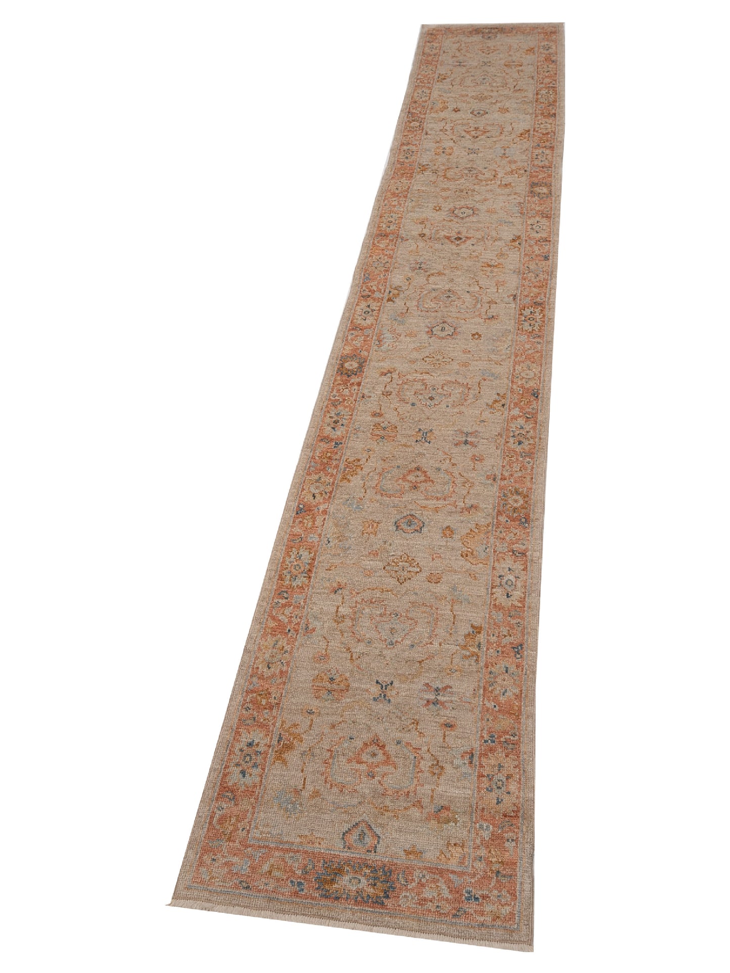 Angora Oushak 149462 Light Brown Rust 2.6x15.3 Hand Knotted Rug