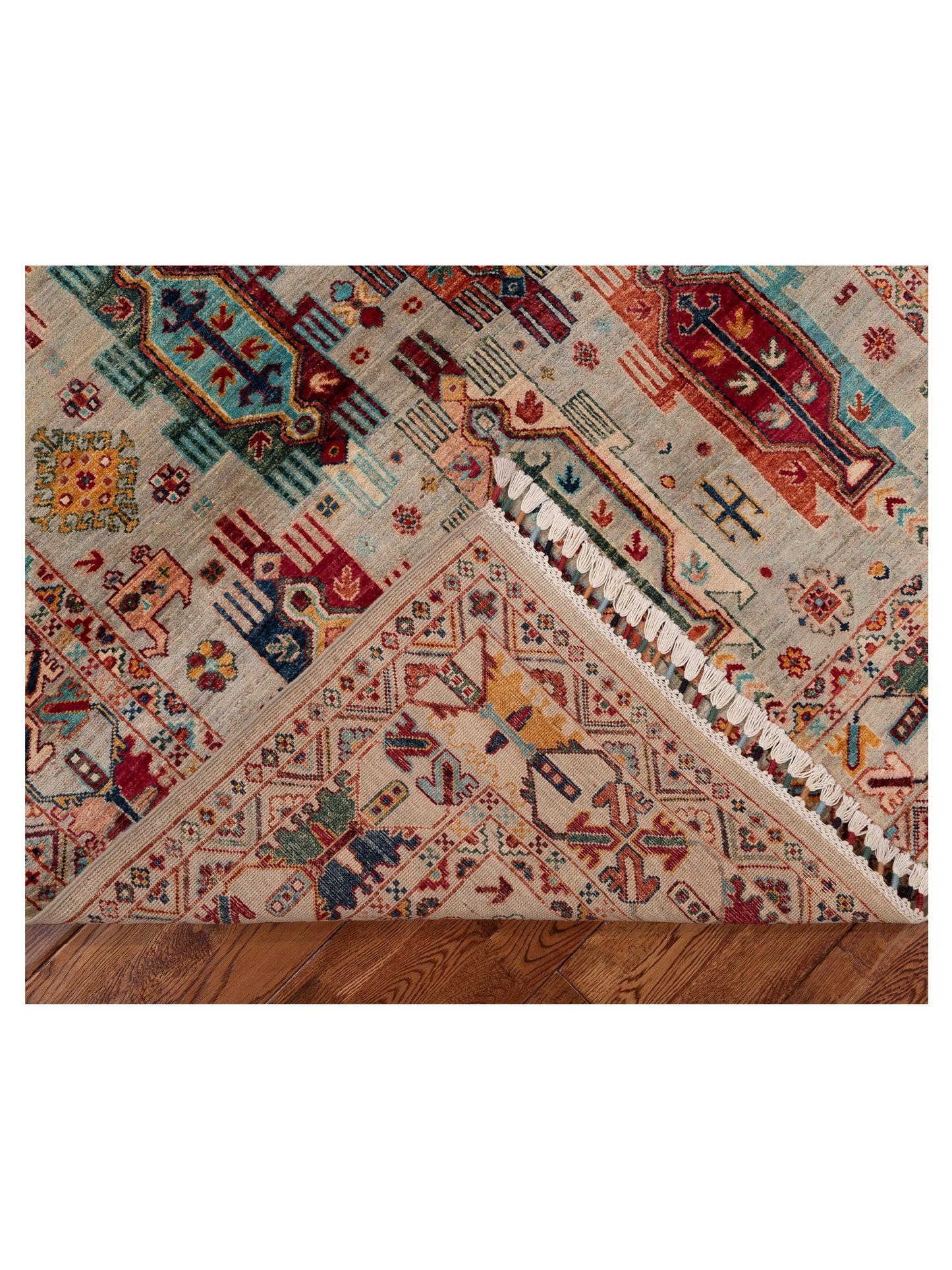 Sultan 152336 Light Gray Multi 4.11x6.10 Hand Knotted Rug