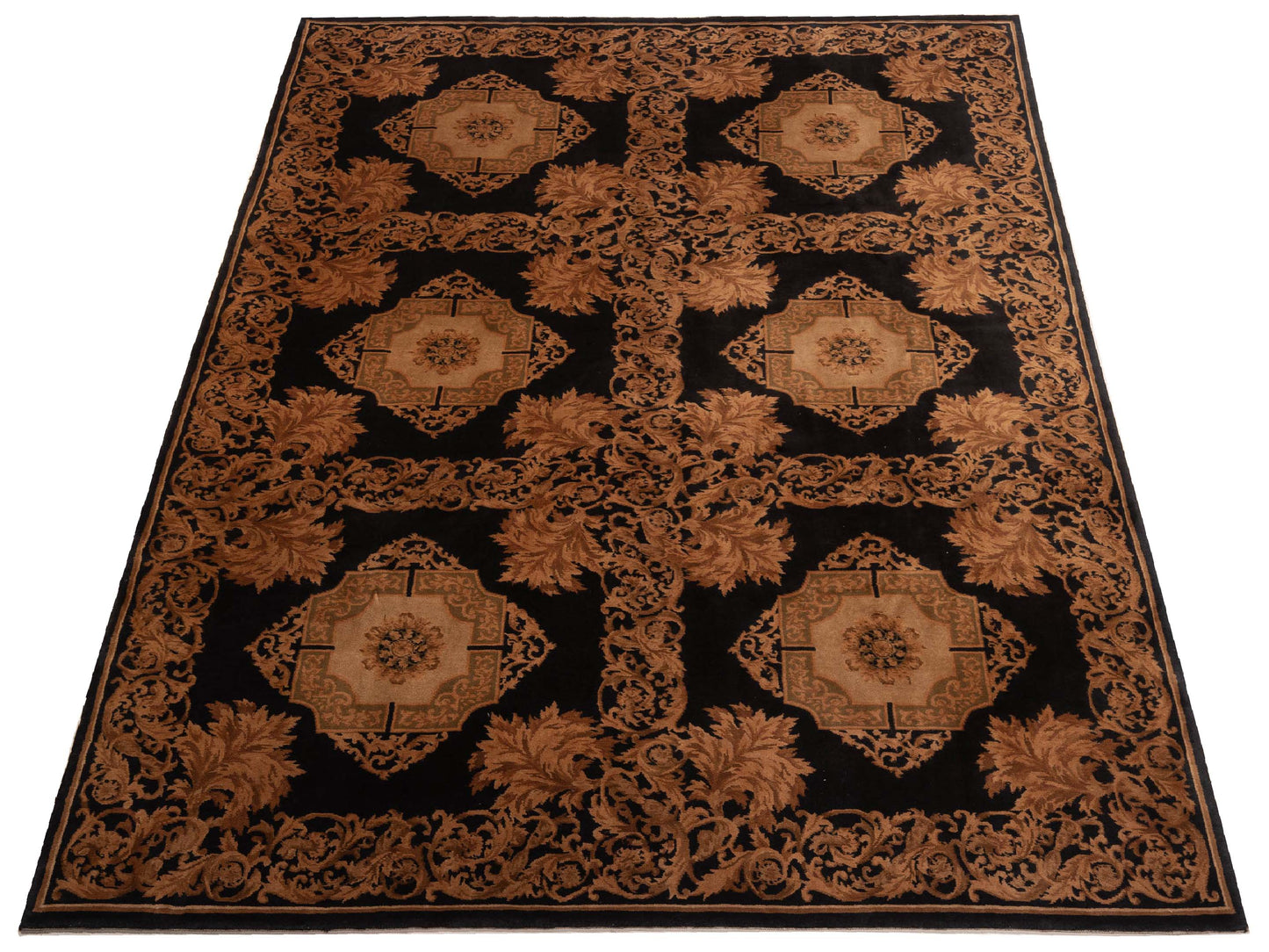 Savannorie 83798 Black Gold 8.10x12 Hand Knotted Rug