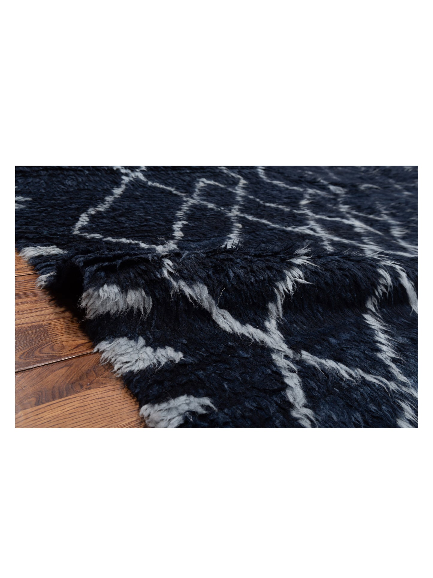 Berber Aspendos Blue Blue 9.3x12.5 Hand Knotted Rug