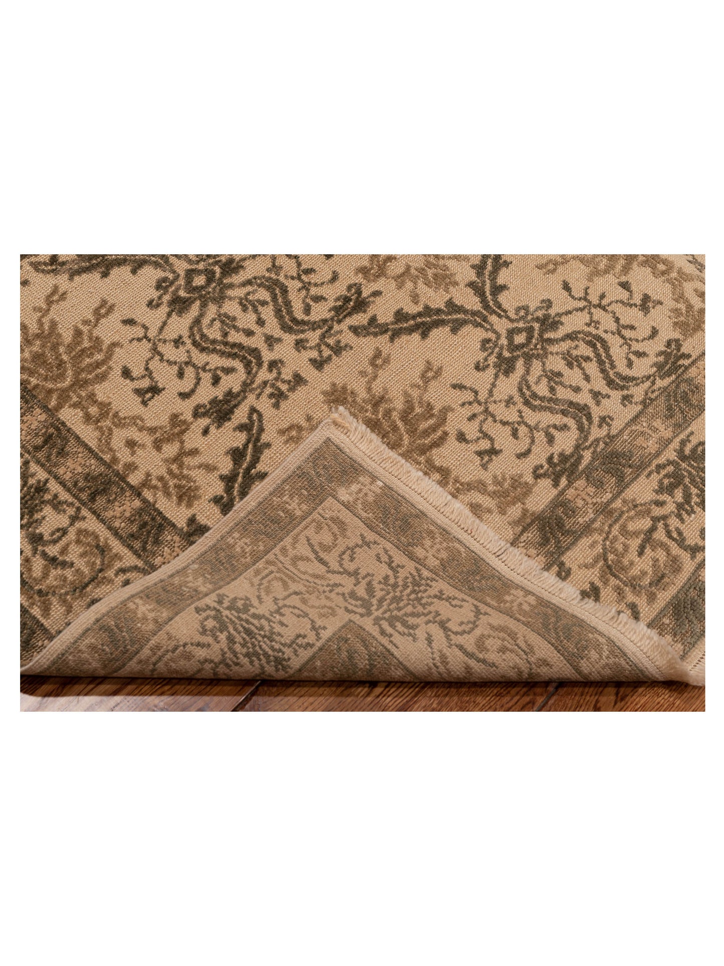 Antique Loom 108027 Beige Green 4.2x5.10 Hand Knotted Rug
