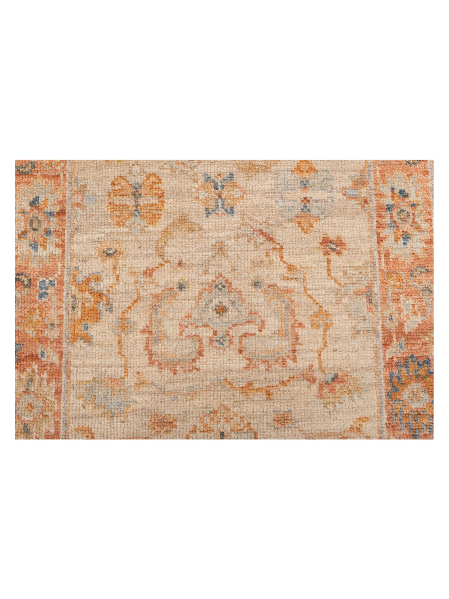 Angora Oushak 149539 Ivory Rust 2.5x13.3 Hand Knotted Rug
