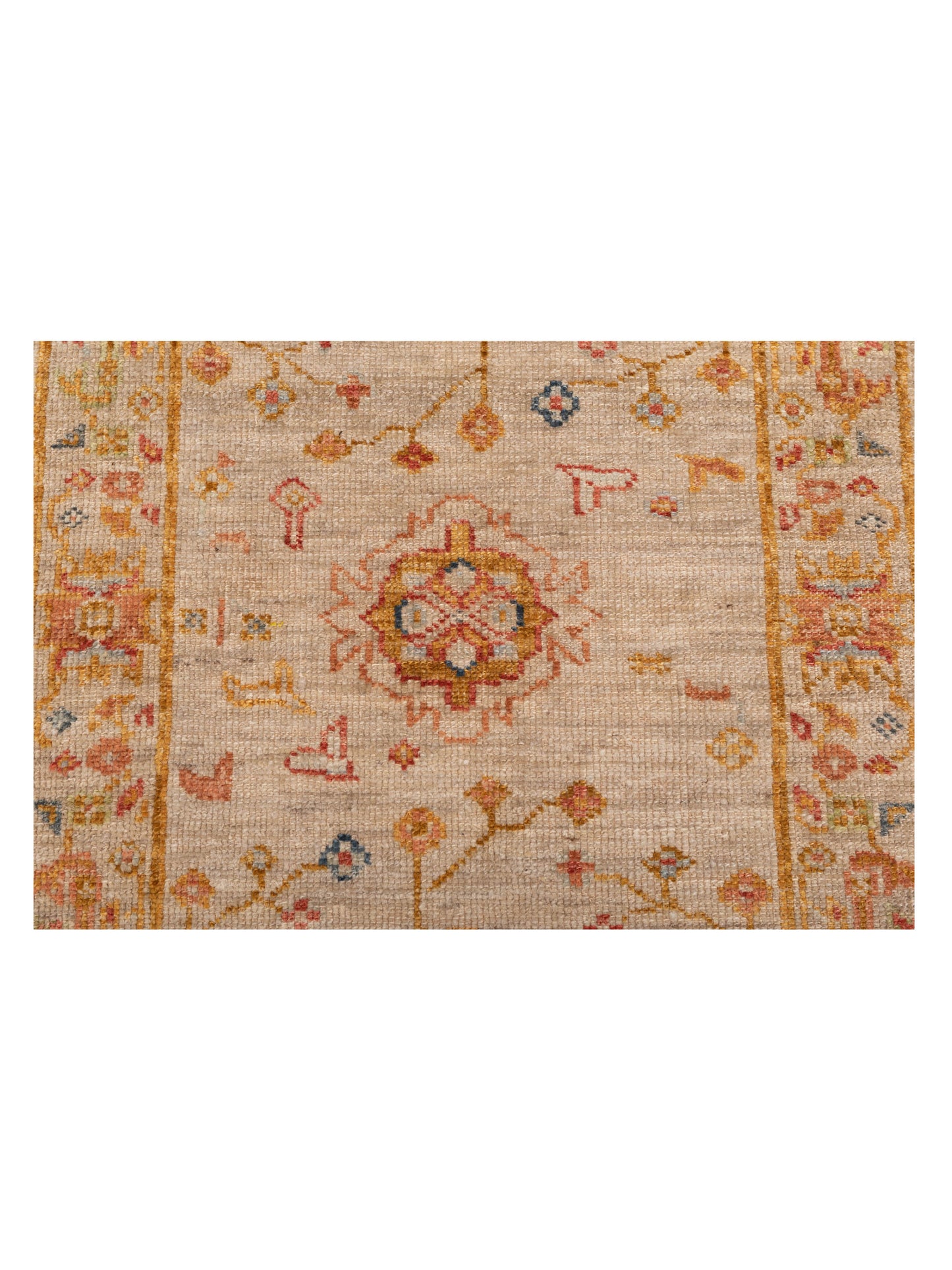 Angora Oushak 146496 Ivory Silver 2.7x14.1 Hand Knotted Rug