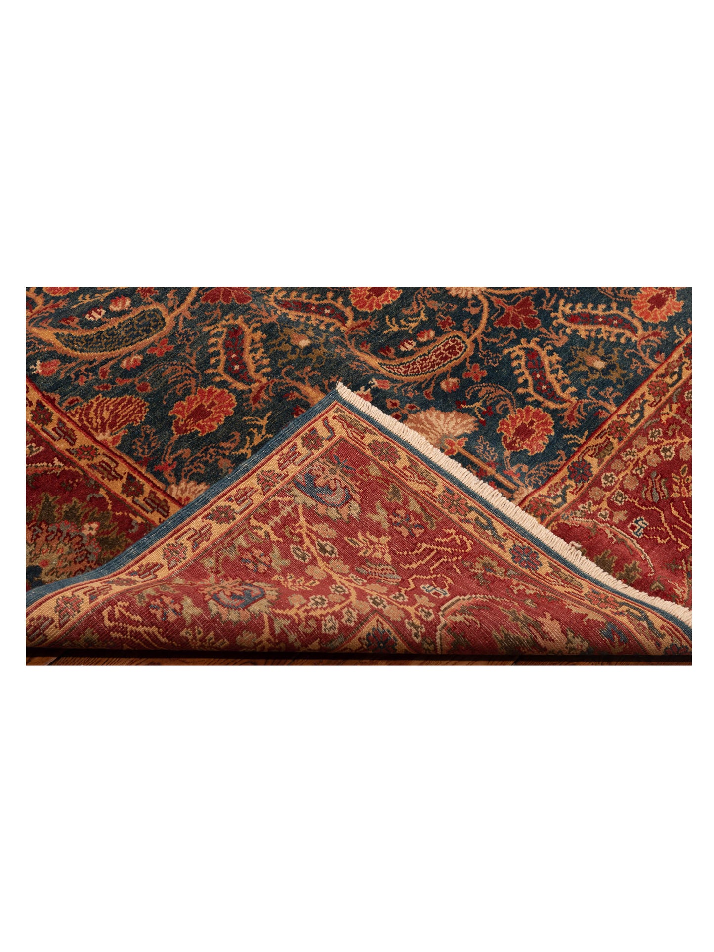 Antique Loom 147377 Blue Red 6.8x7.10 Hand Knotted Rug