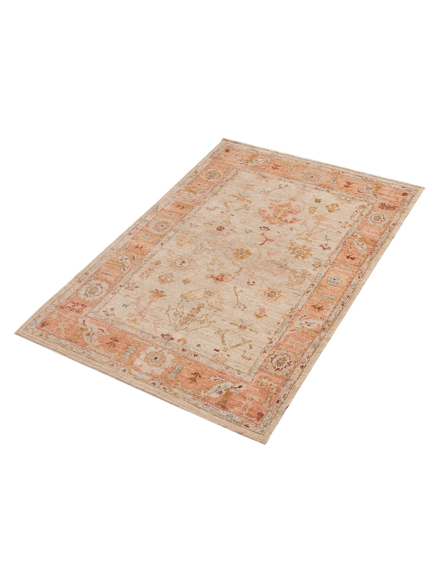 Angora Oushak 154086 Beige Pink 4.11x7.2 Hand Knotted Rug