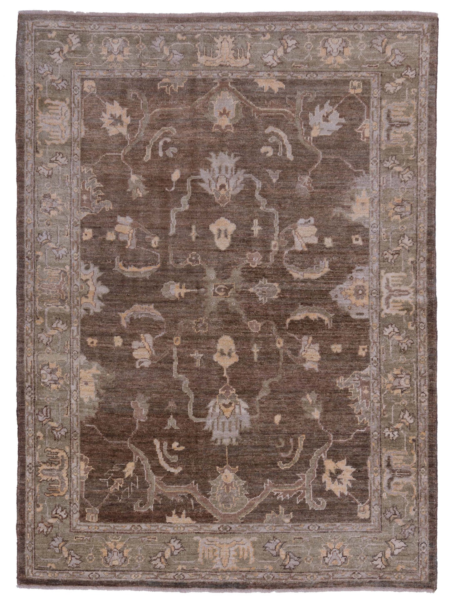 Anadol Angora Oushak  Brown Green Traditional