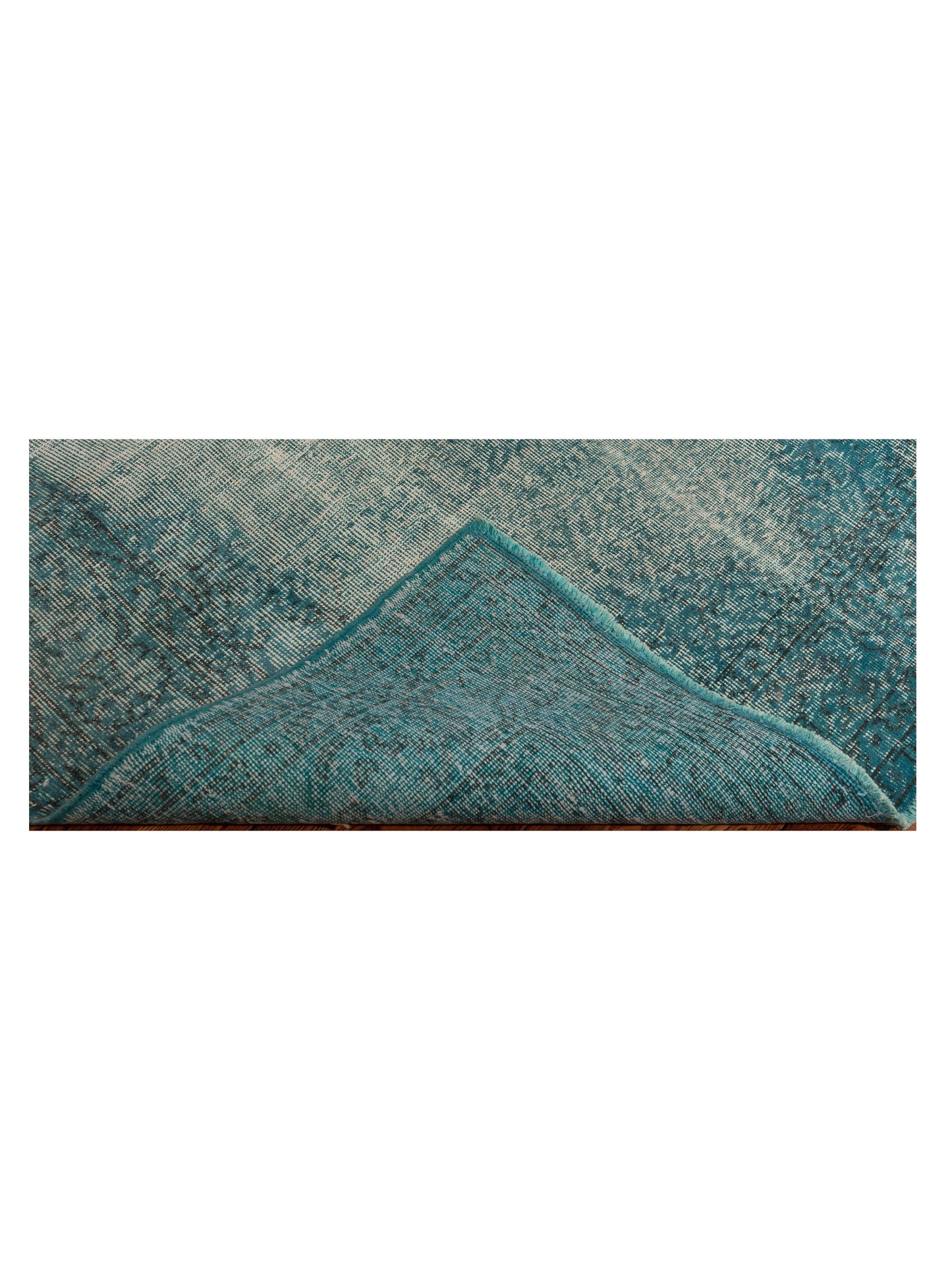 Vintage 121990 Turquoise 5.6x8.7 Hand Knotted Rug