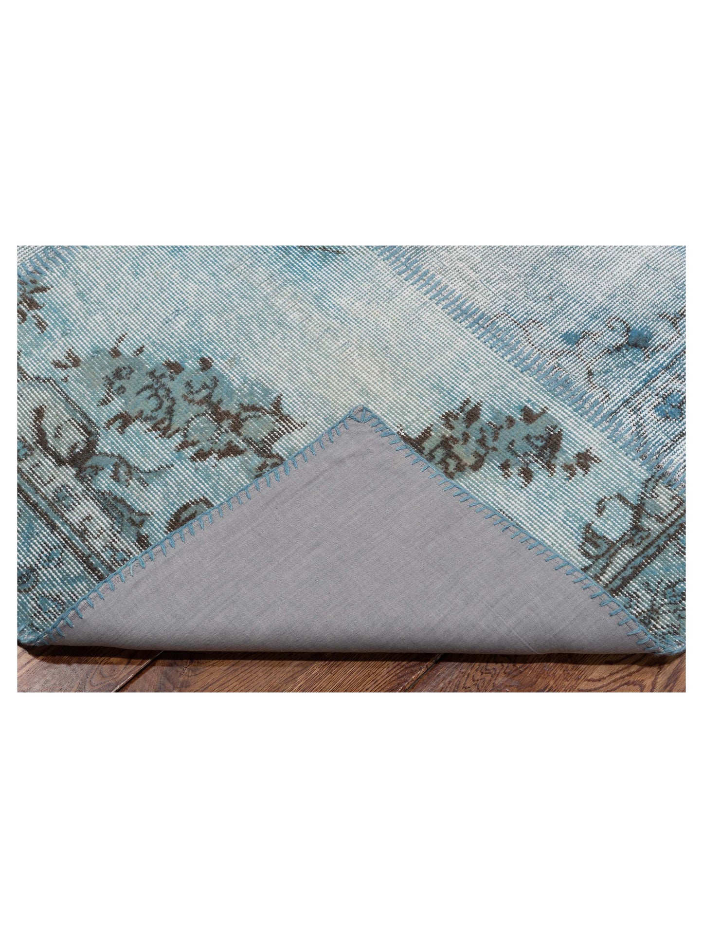 Turkish Vestige Patchwork 146032 Blue 10.1x13.11 Hand Knotted Rug