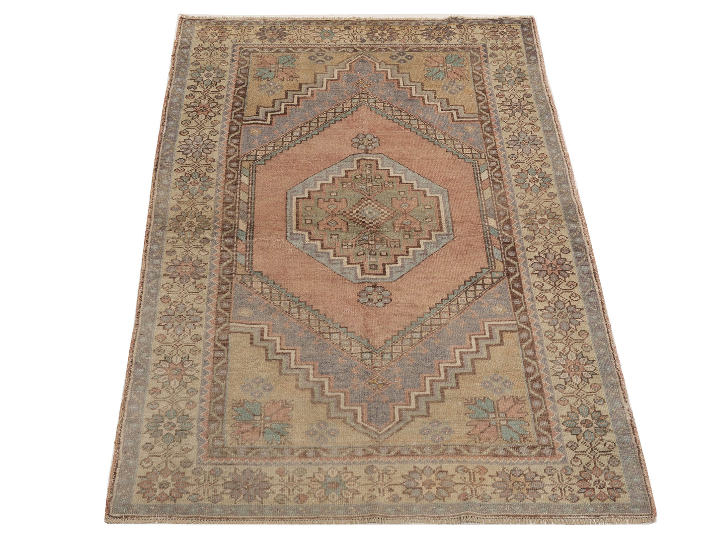 Old Anatolian 154173 Pink Gold 3.10x7 Hand Knotted Rug