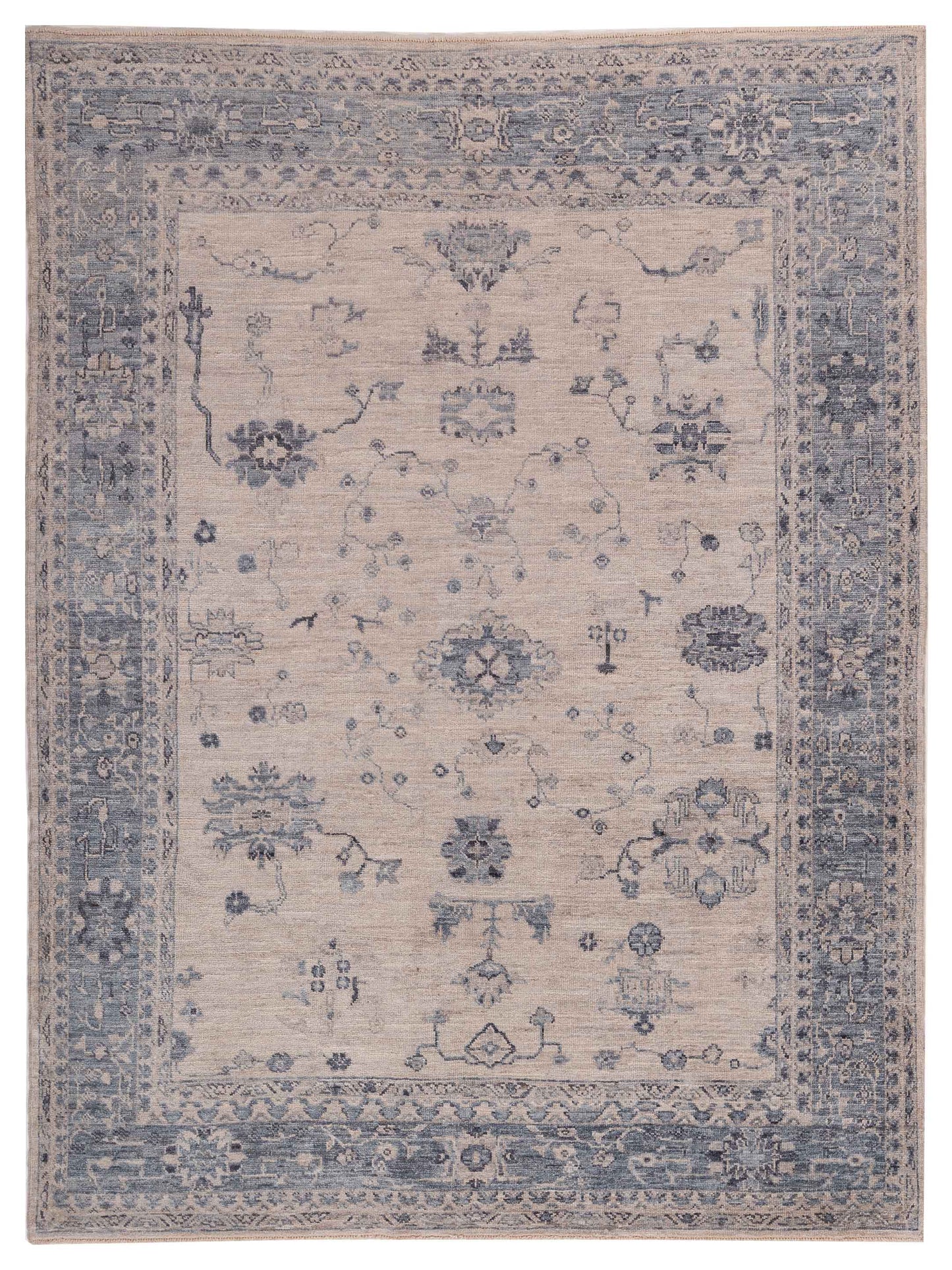 Anadol Angora Oushak  Ivory Blue Traditional