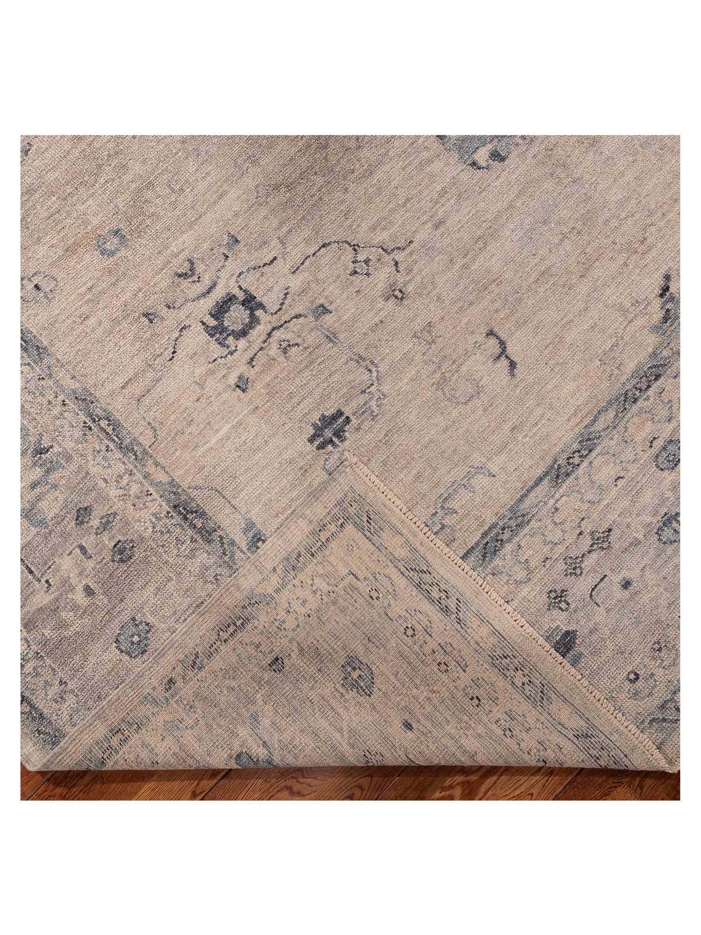 Angora Oushak 156094 Gray Gray 9.2x11.7 Hand Knotted Rug