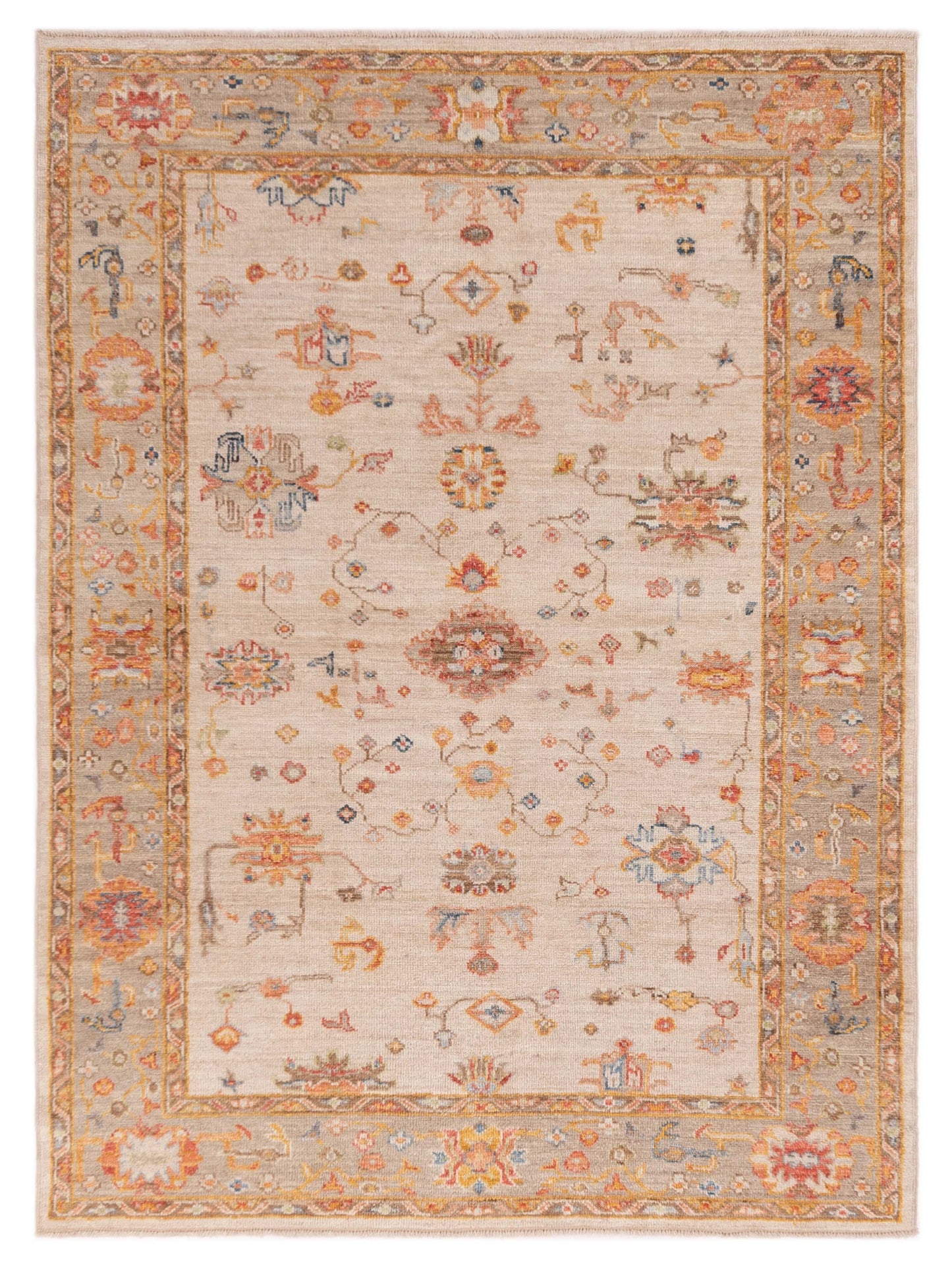 Anadol Angora Oushak  Beige Brown Traditional