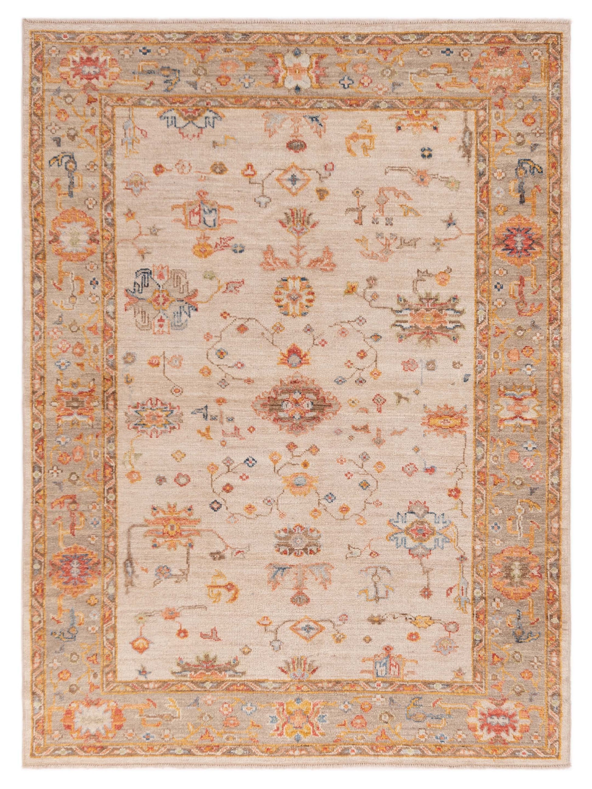 Anadol Angora Oushak  Beige Brown Traditional