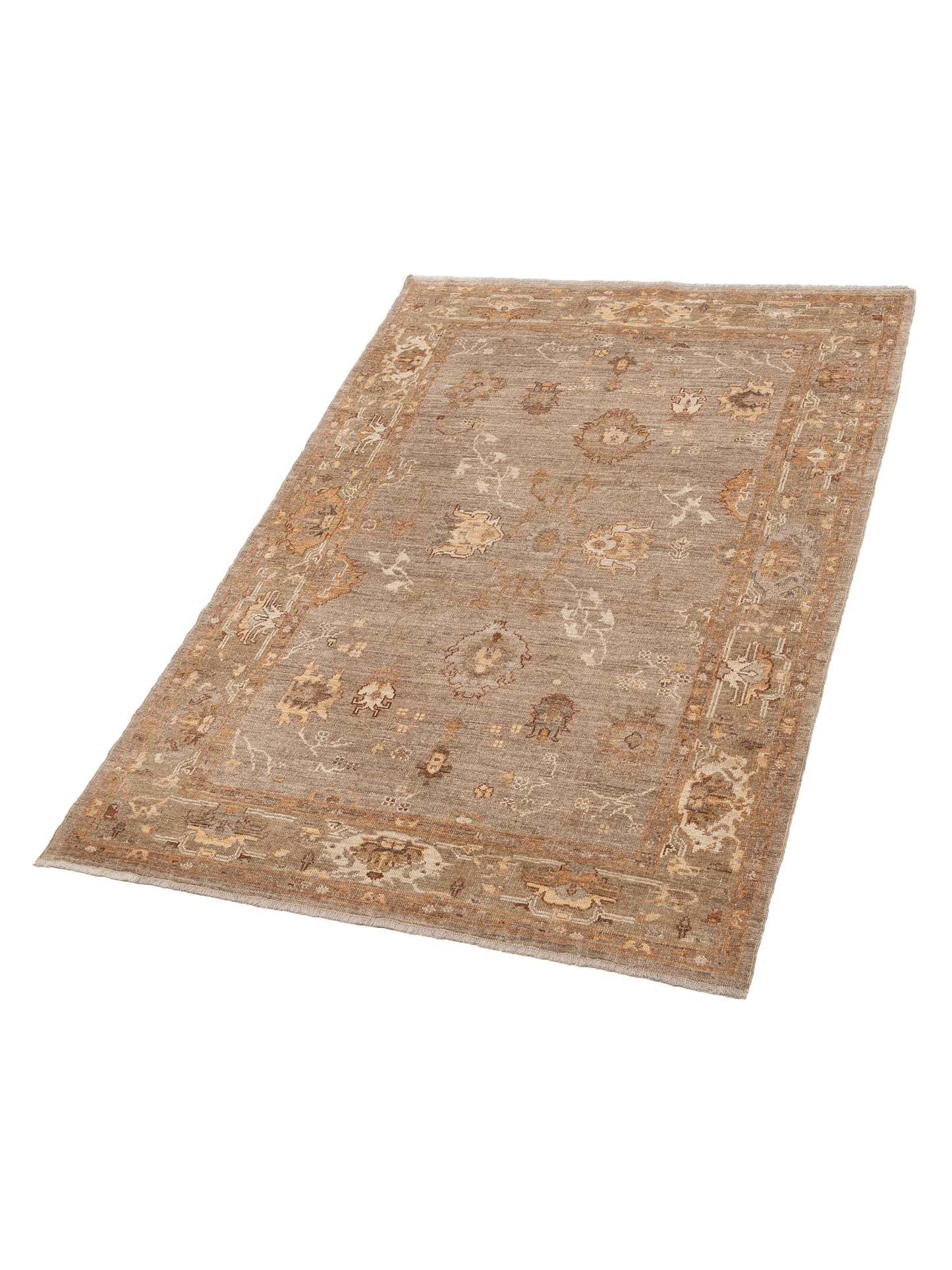 Angora Oushak 125826 Green Green 6x8.8 Hand Knotted Rug