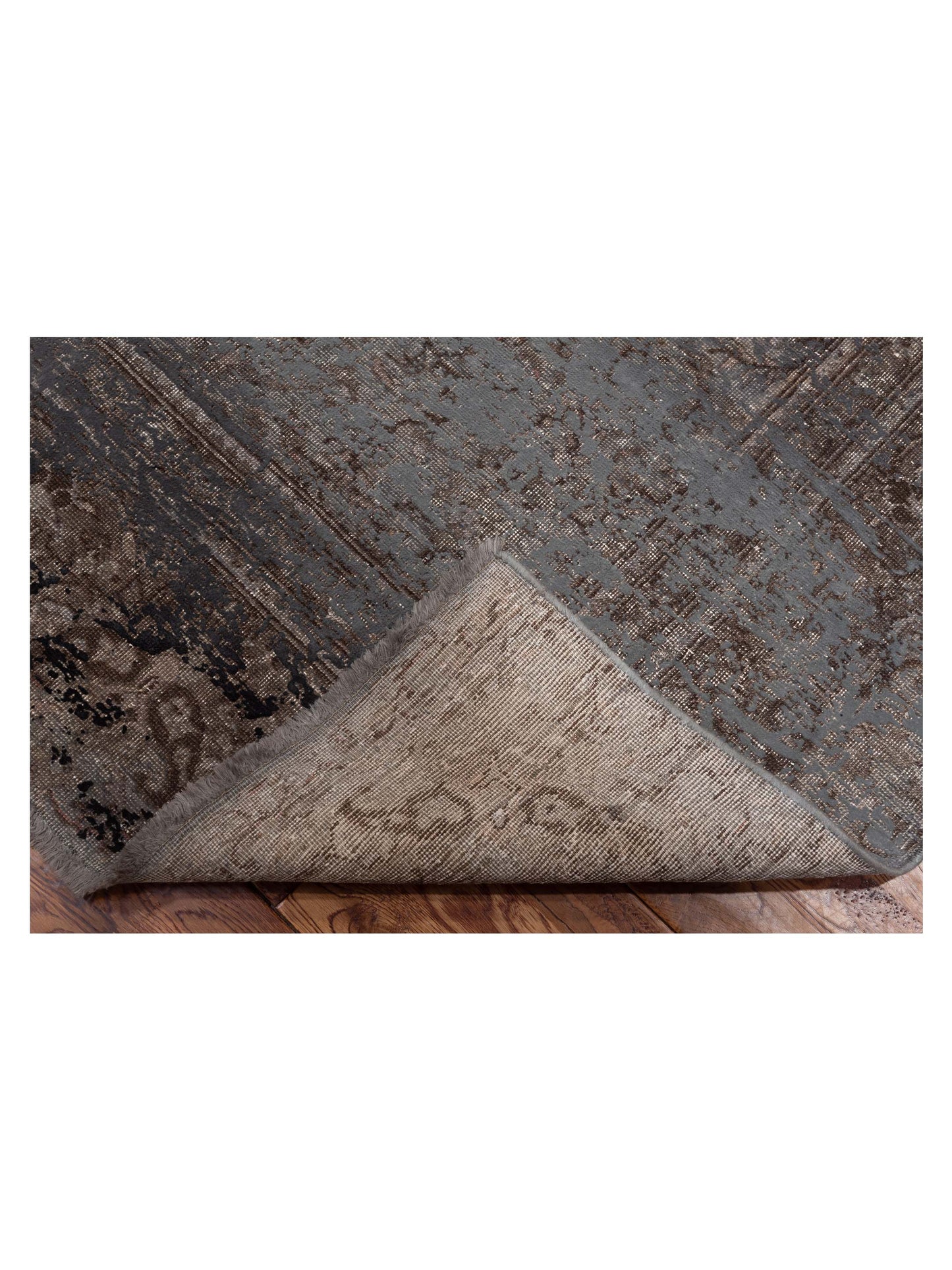 Vintage 109076 Gray 6.6x9.7 Hand Knotted Rug