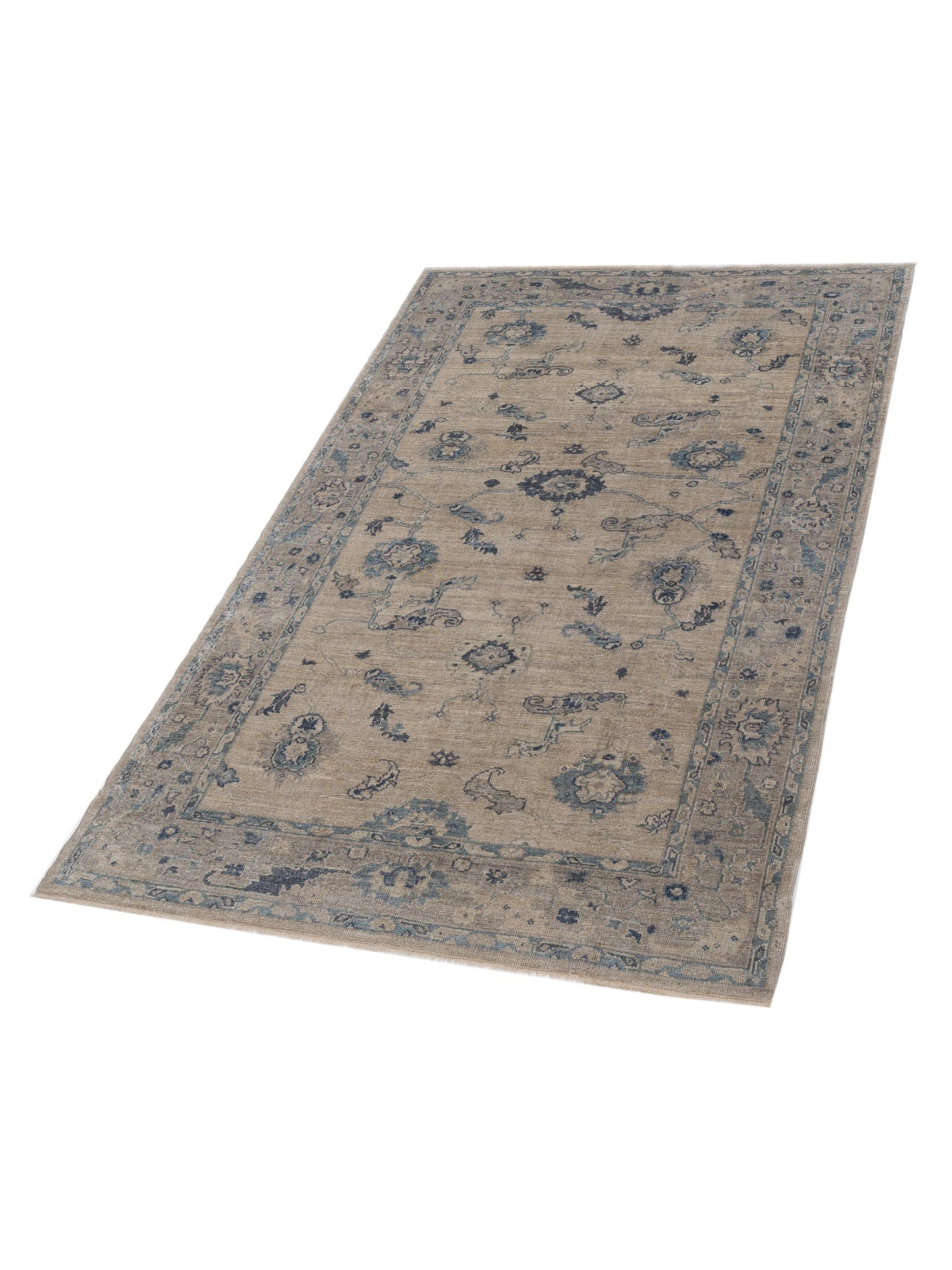 Angora Oushak 129164 Gray Gray 6.6x10.6 Hand Knotted Rug