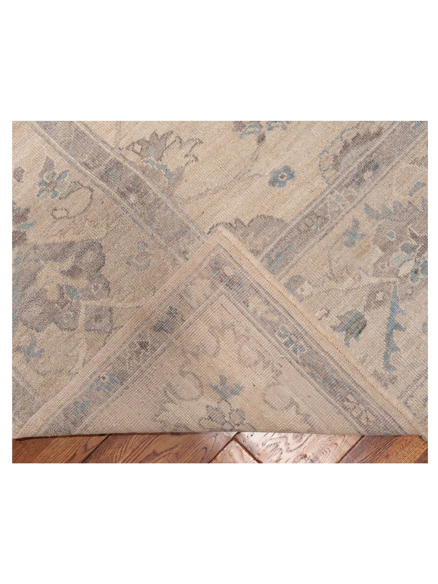 Angora Oushak 124273 Ivory Ivory 11.9x16.9 Hand Knotted Rug