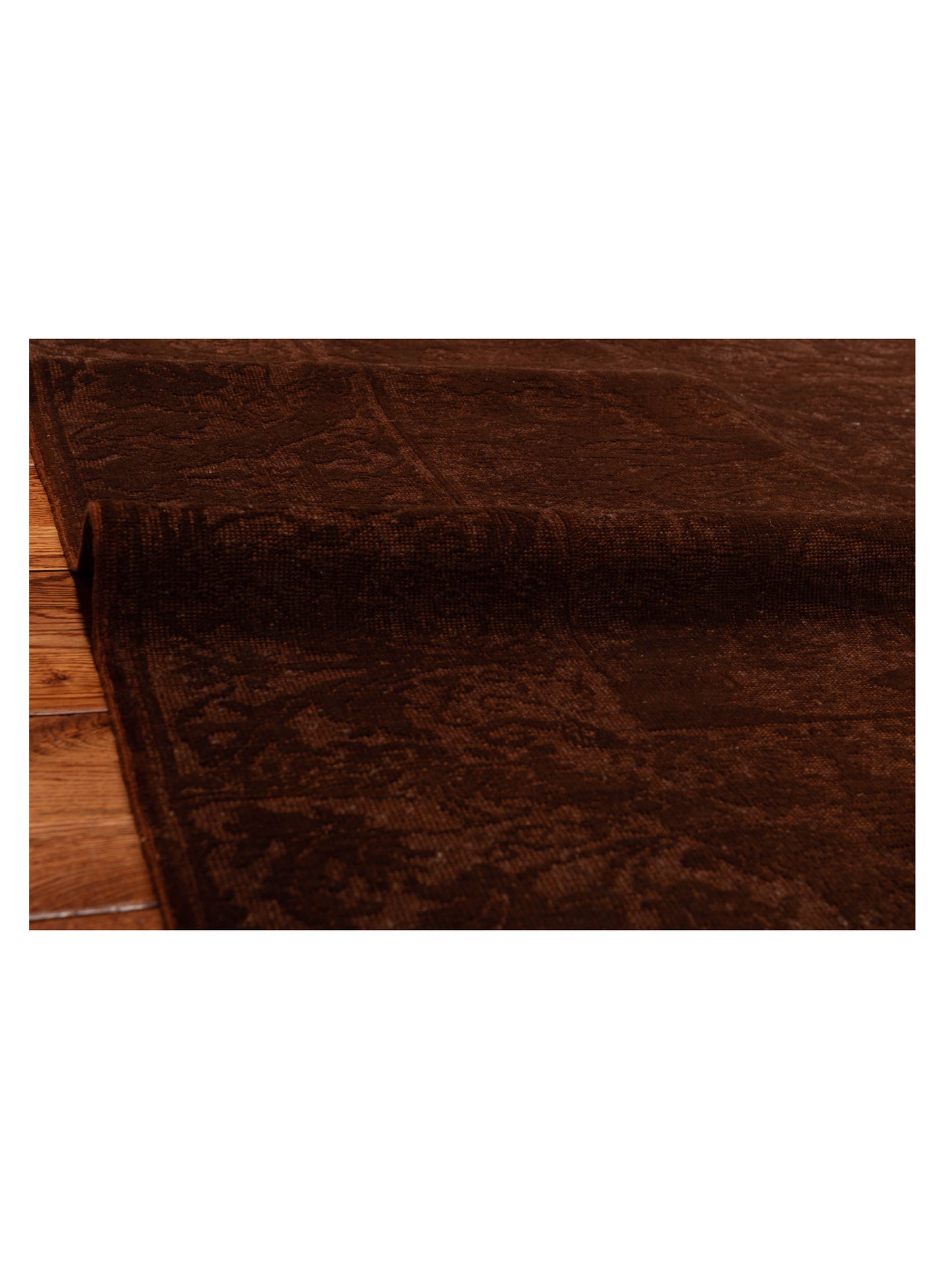 Vintage 114213 Dark Brown 6.8x7.9 Hand Knotted Rug