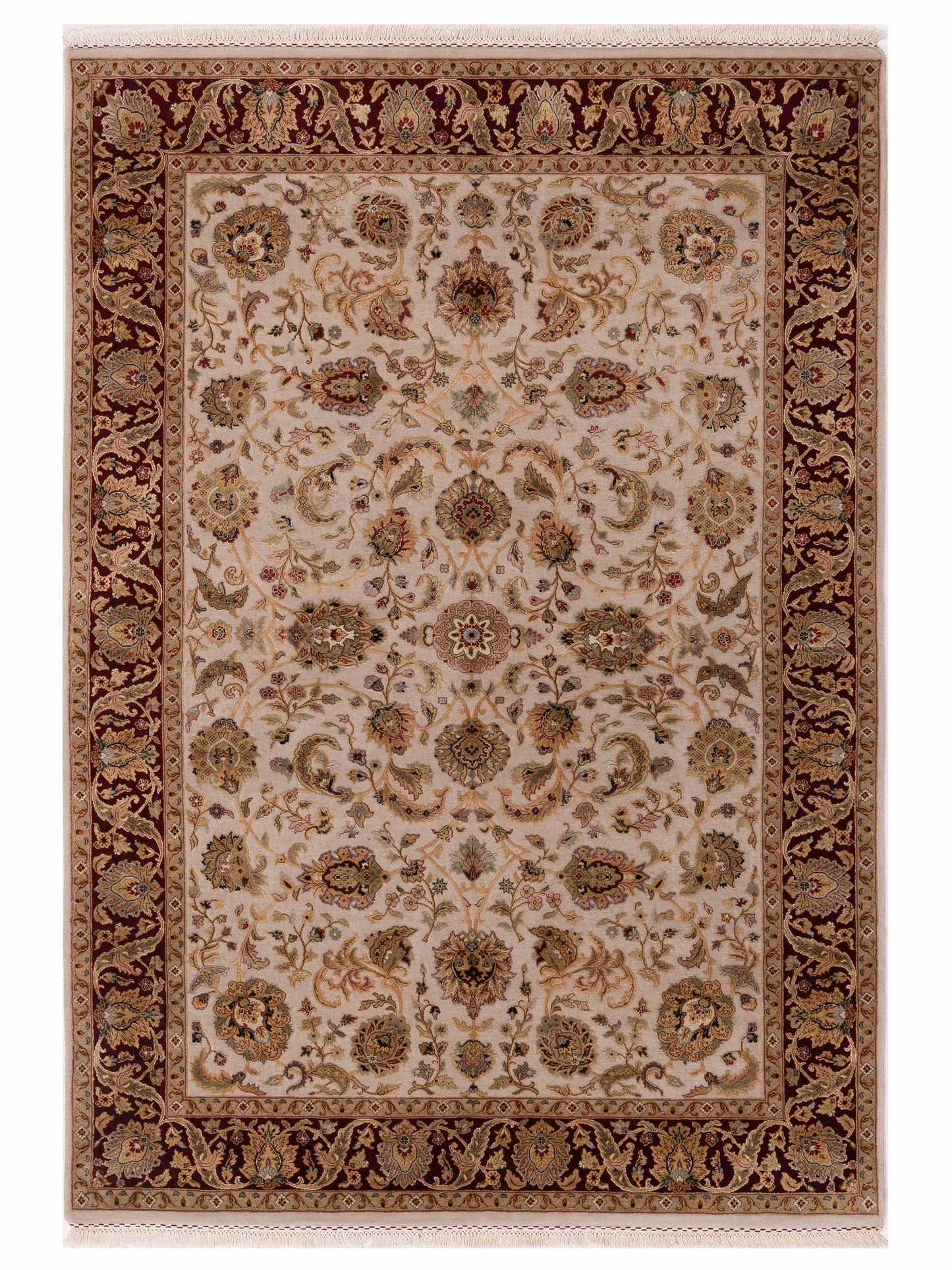 Rajpur Imperial Silk  Ivory Red Traditional