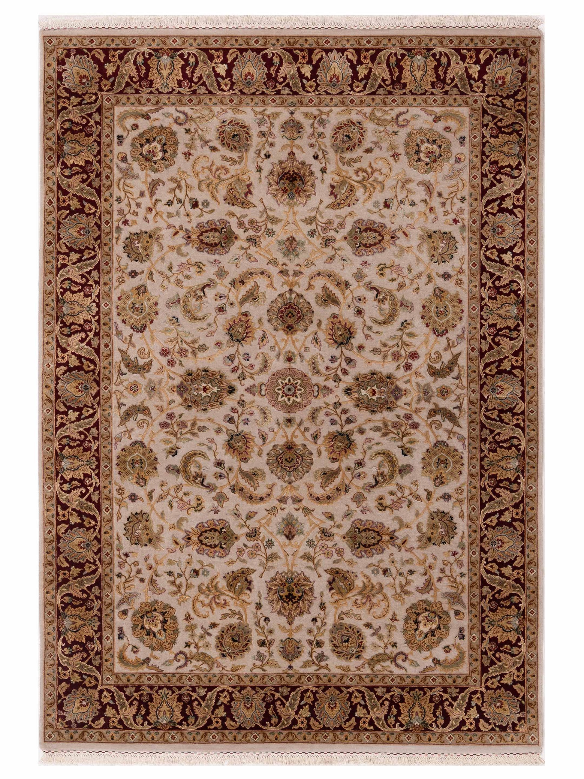Rajpur Imperial Silk  Ivory Red Traditional