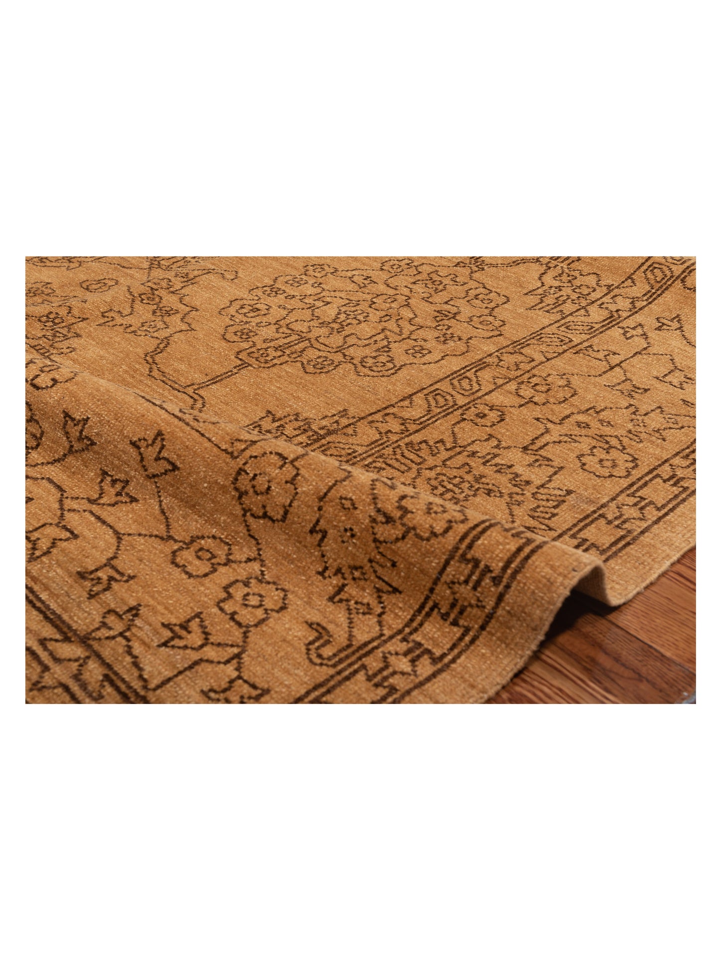 Defne Ruby Camel Brown 6.2x8.11 Hand Knotted Rug