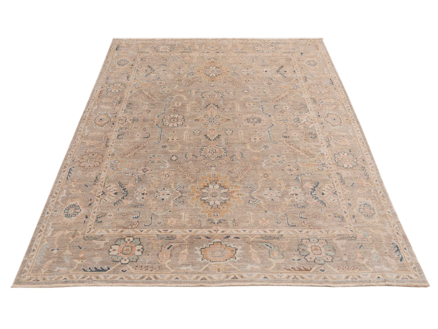 Angora Oushak 153962 Gray Gray 9x12.1 Hand Knotted Rug
