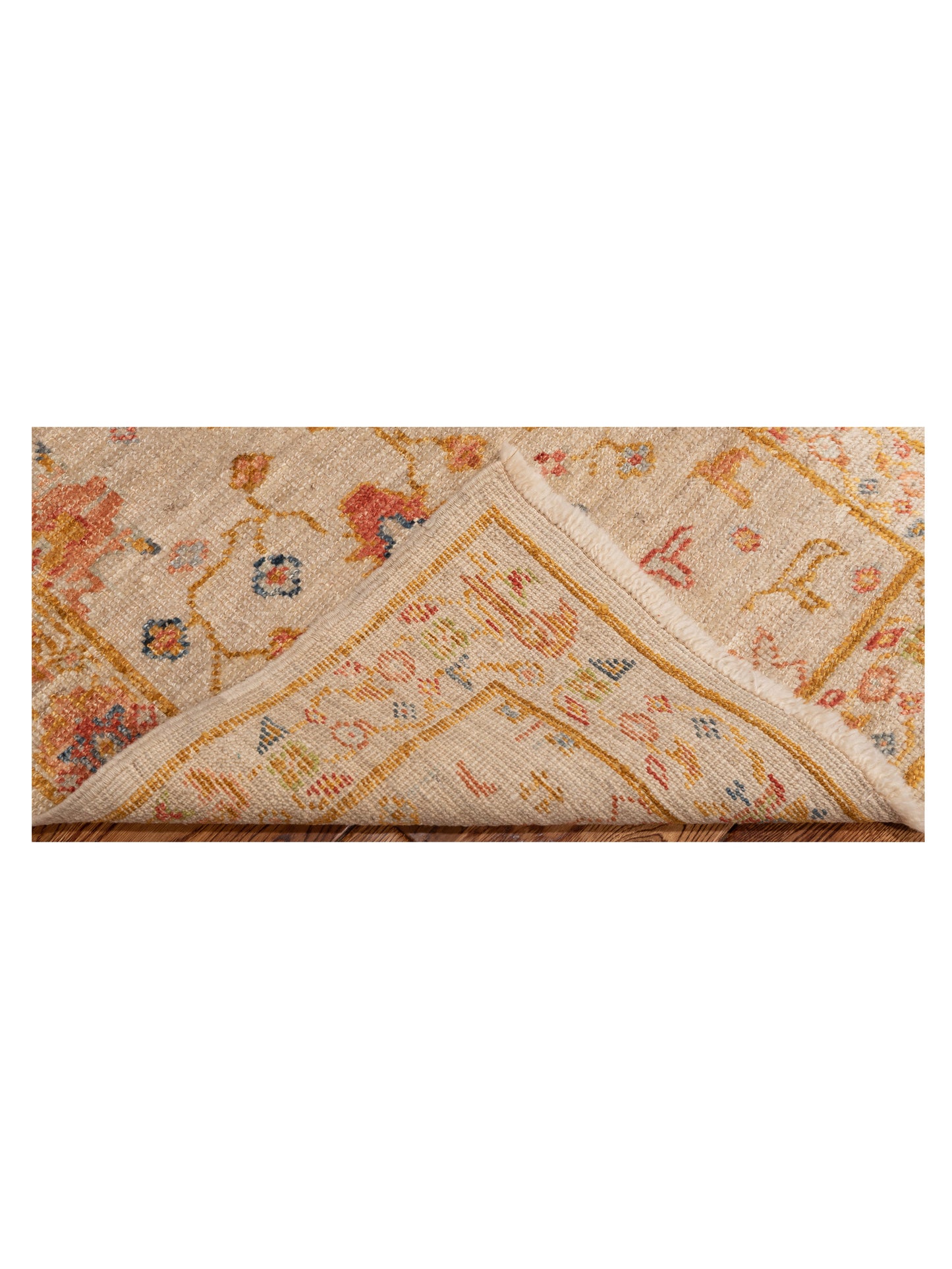 Angora Oushak 146488 Ivory Ivory 2.6x15.6 Hand Knotted Rug