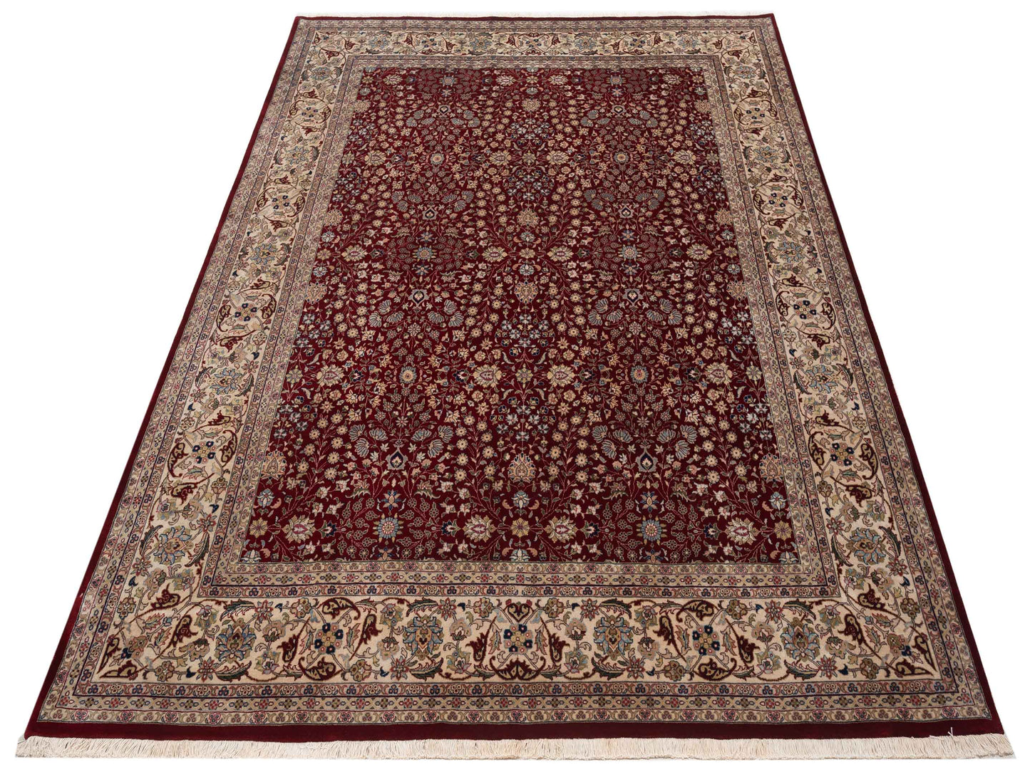 Hereke 121460 Red Ivory 8.2x10.1 Hand Knotted Rug