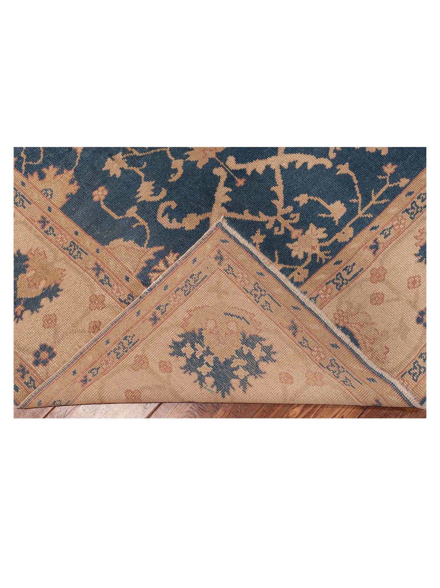 Angora Oushak 75065 Navy Beige 9.2x11.3 Hand Knotted Rug