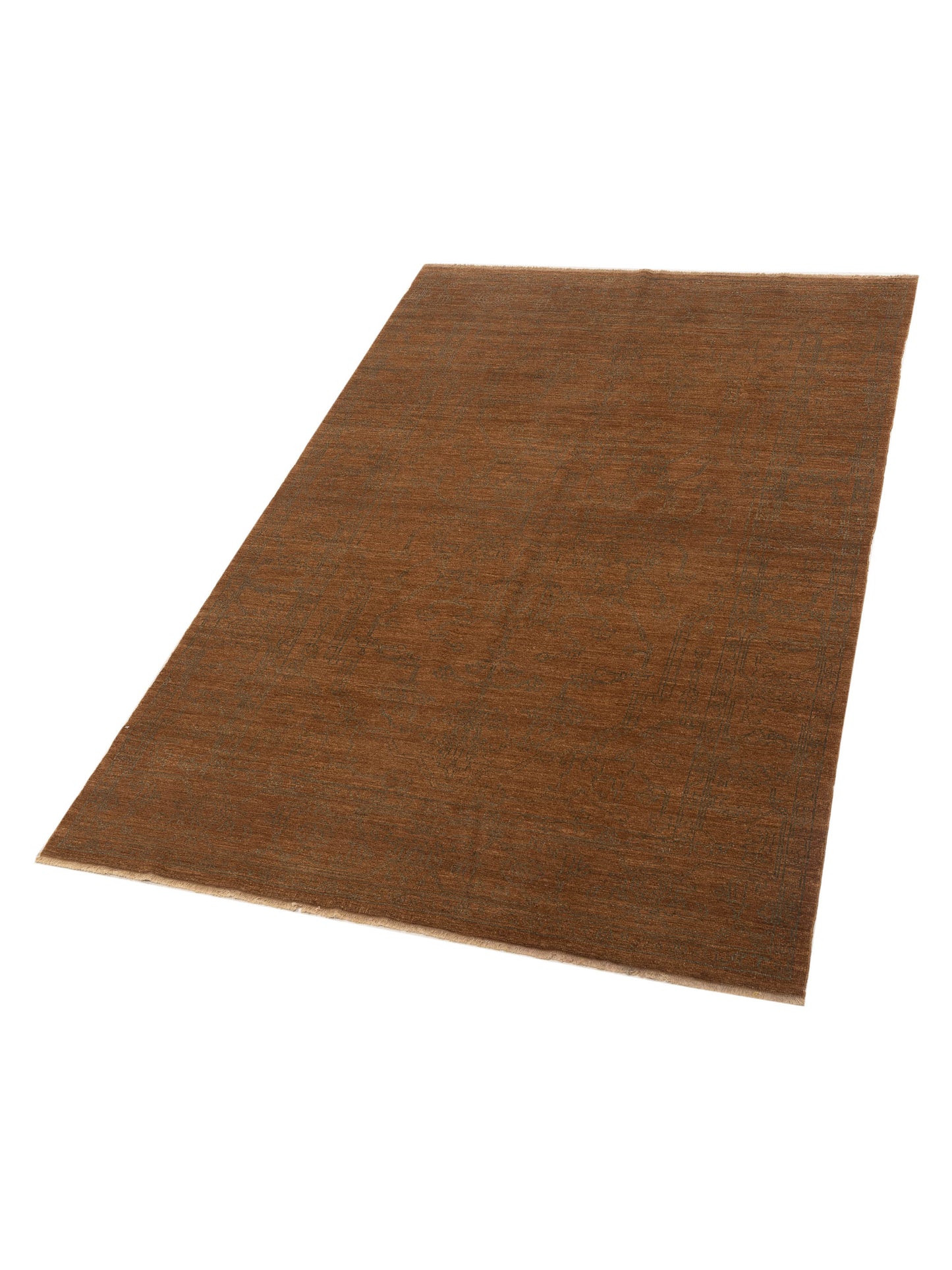 Defne Agate Brown Green 6.2x9 Hand Knotted Rug