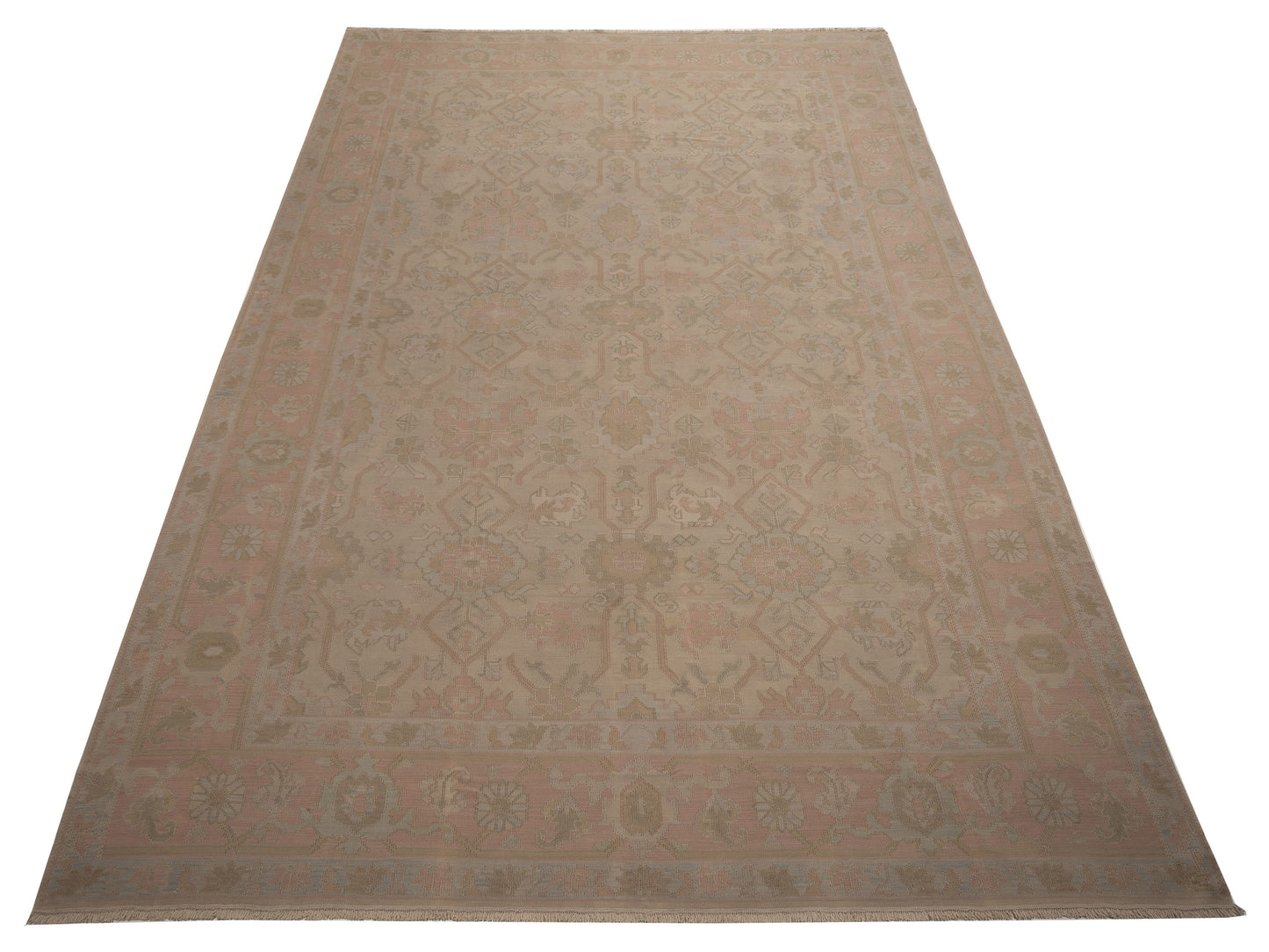 Transilvanian Kilim 65598 Cream Pink 12x17.7 Hand Woven Rug