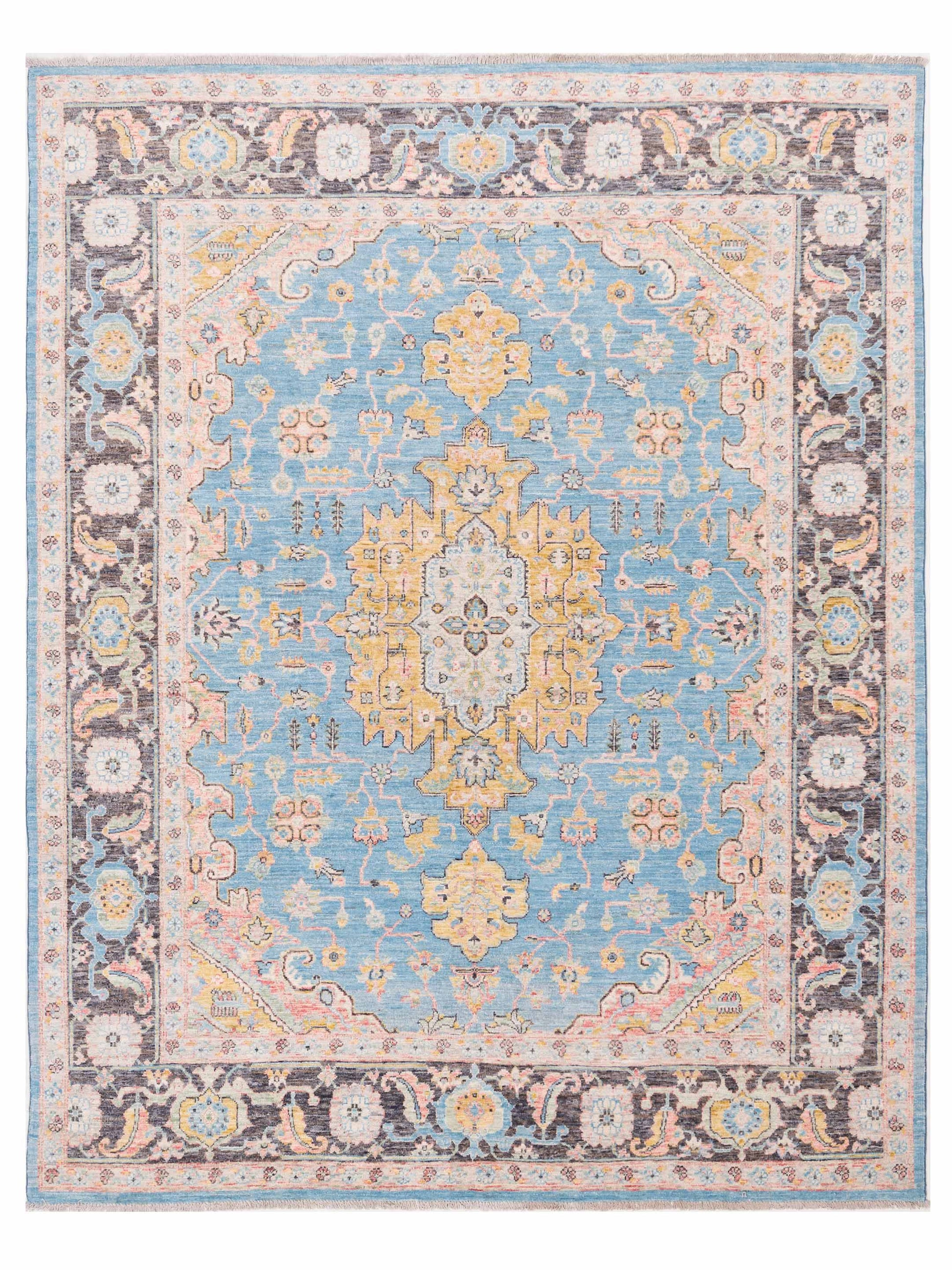 Pasha Anadol Oushak  Blue Brown Traditional