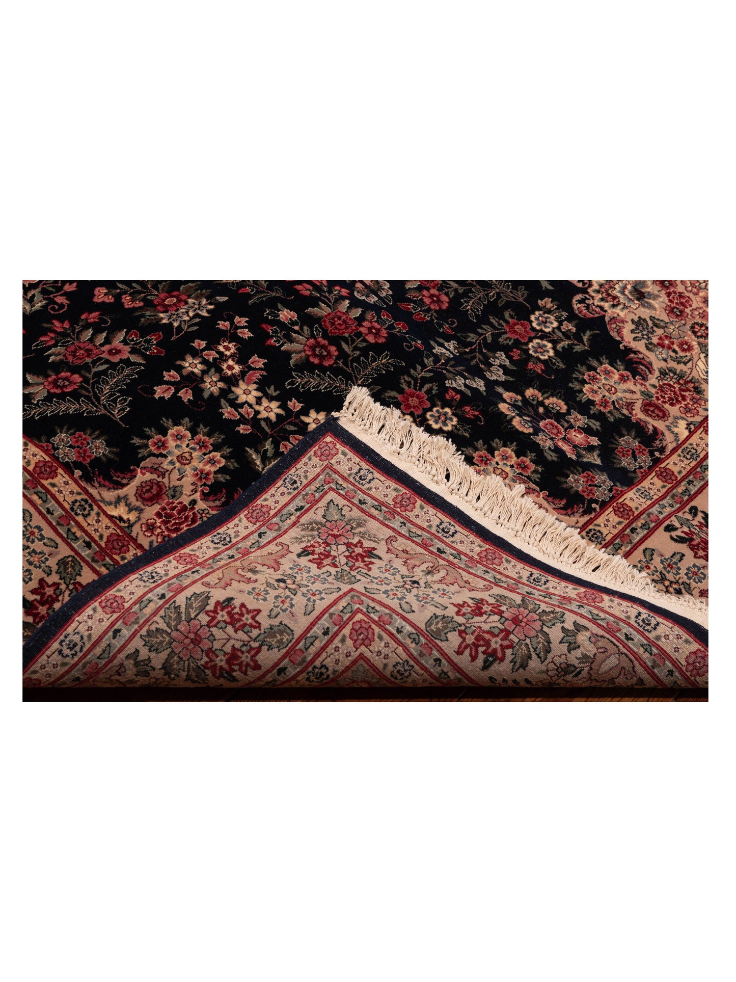 Magnolia Silk 111543 Black Beige 5.9x8.9 Hand Knotted Rug