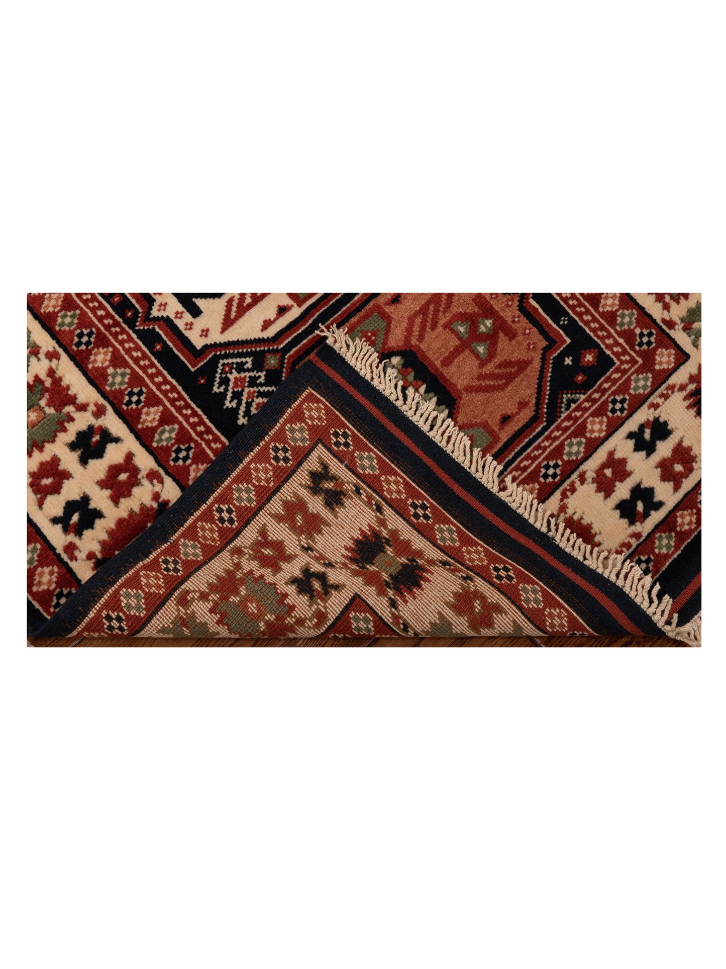 Turkish Shirwan 148363 Navy Ivory 3.1x4.7 Hand Knotted Rug